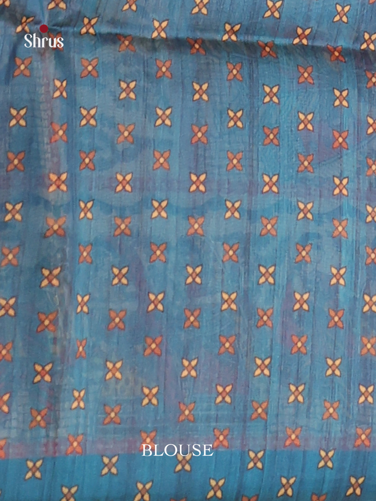 Lite Brown & Blue - Champa semitussar Saree - Shop on Shrus.com