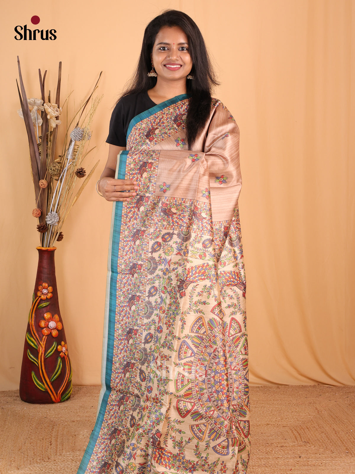 Biscuit & Blue - Champa semitussar Saree - Shop on Shrus.com