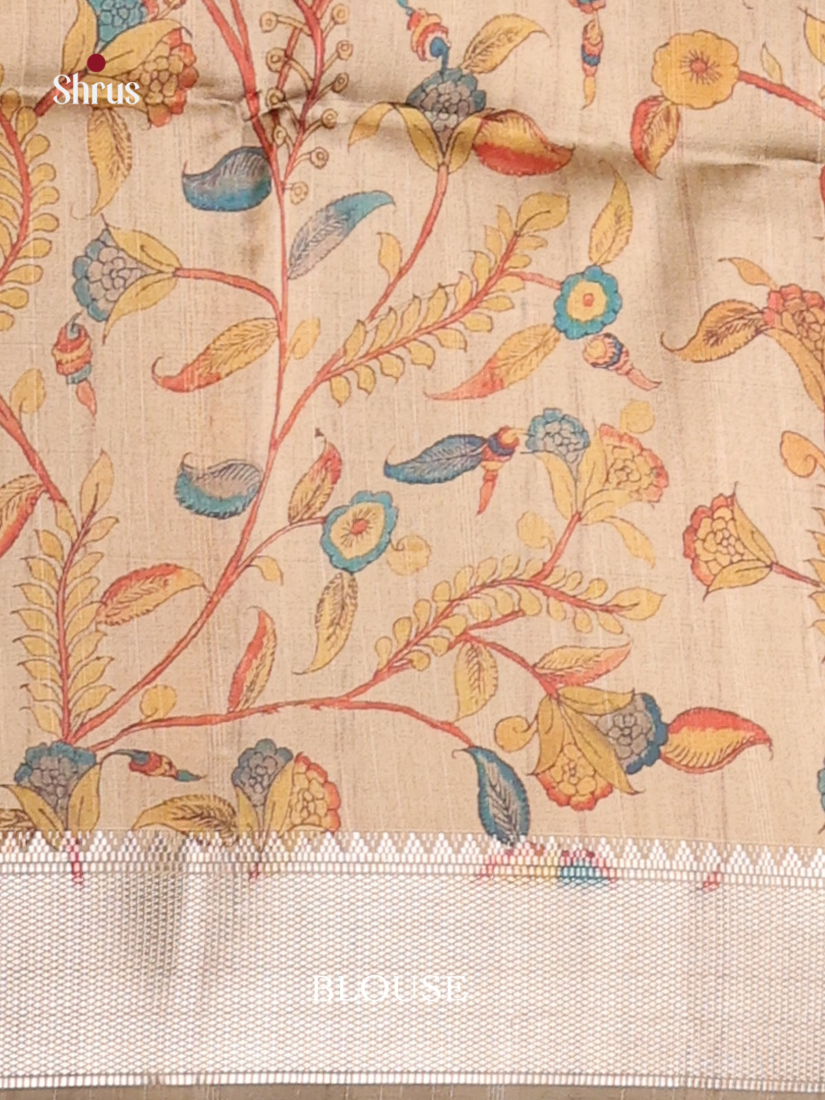 Blue & Beige - Champa semitussar Saree - Shop on Shrus.com