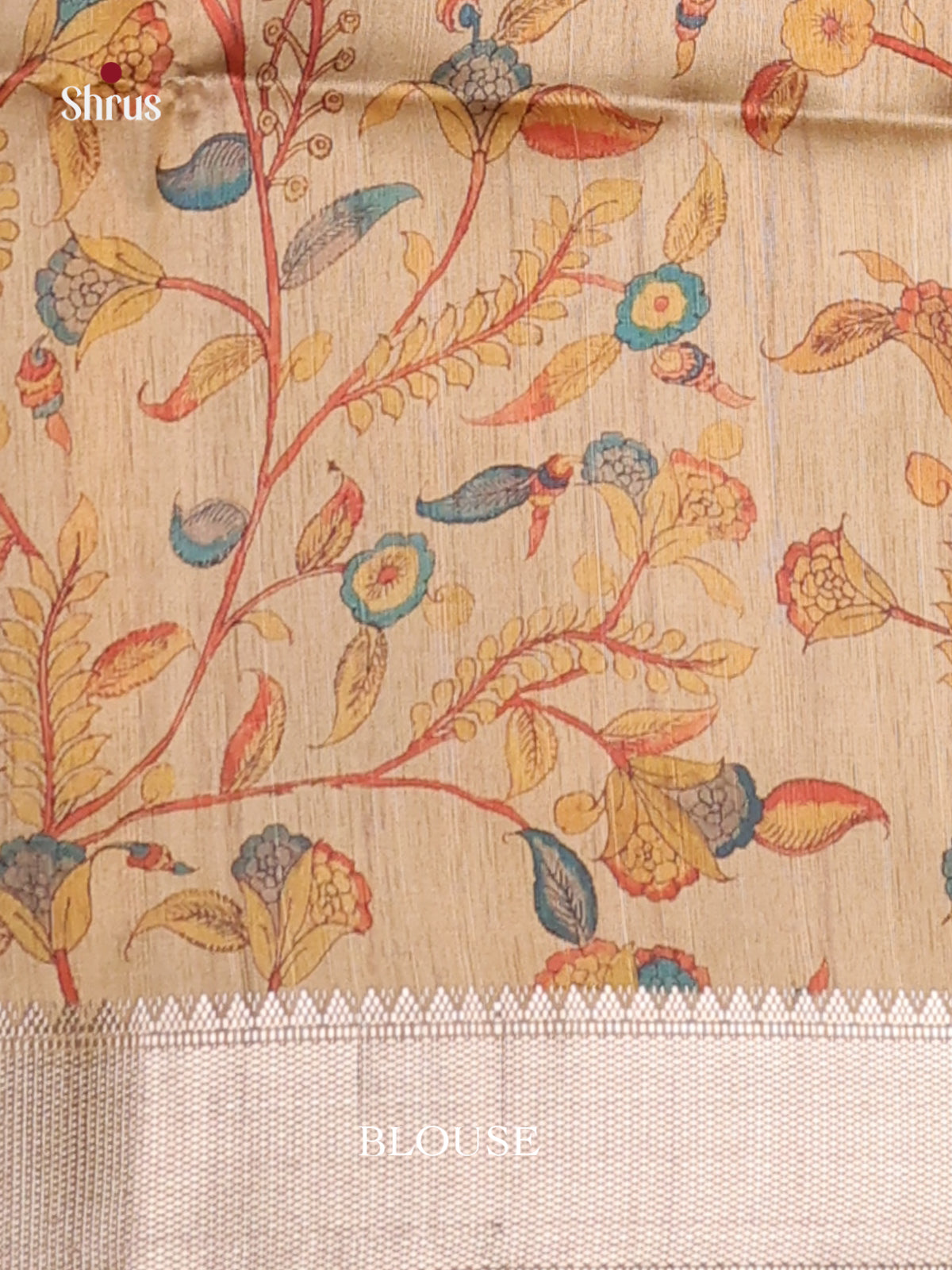 Mustard & Beige- Champa semitussar Saree - Shop on Shrus.com