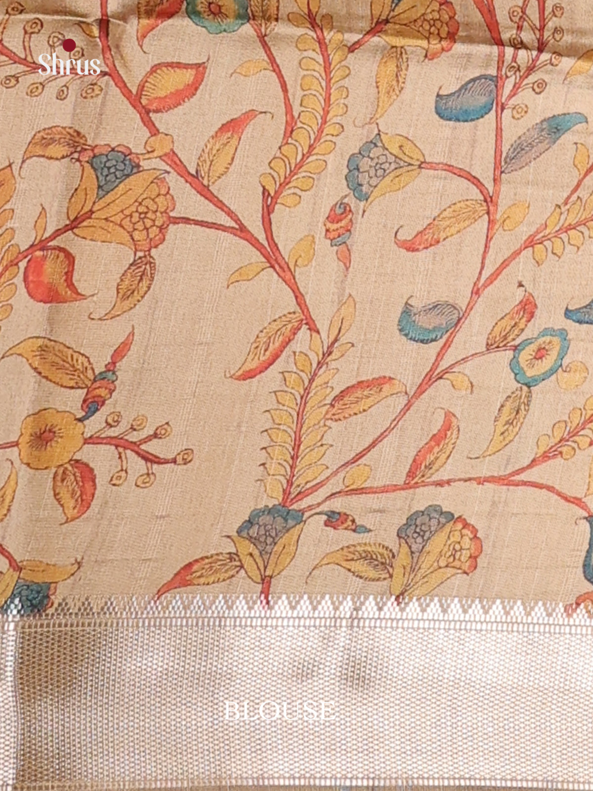 Maroon & Beige - Champa semitussar Saree - Shop on Shrus.com