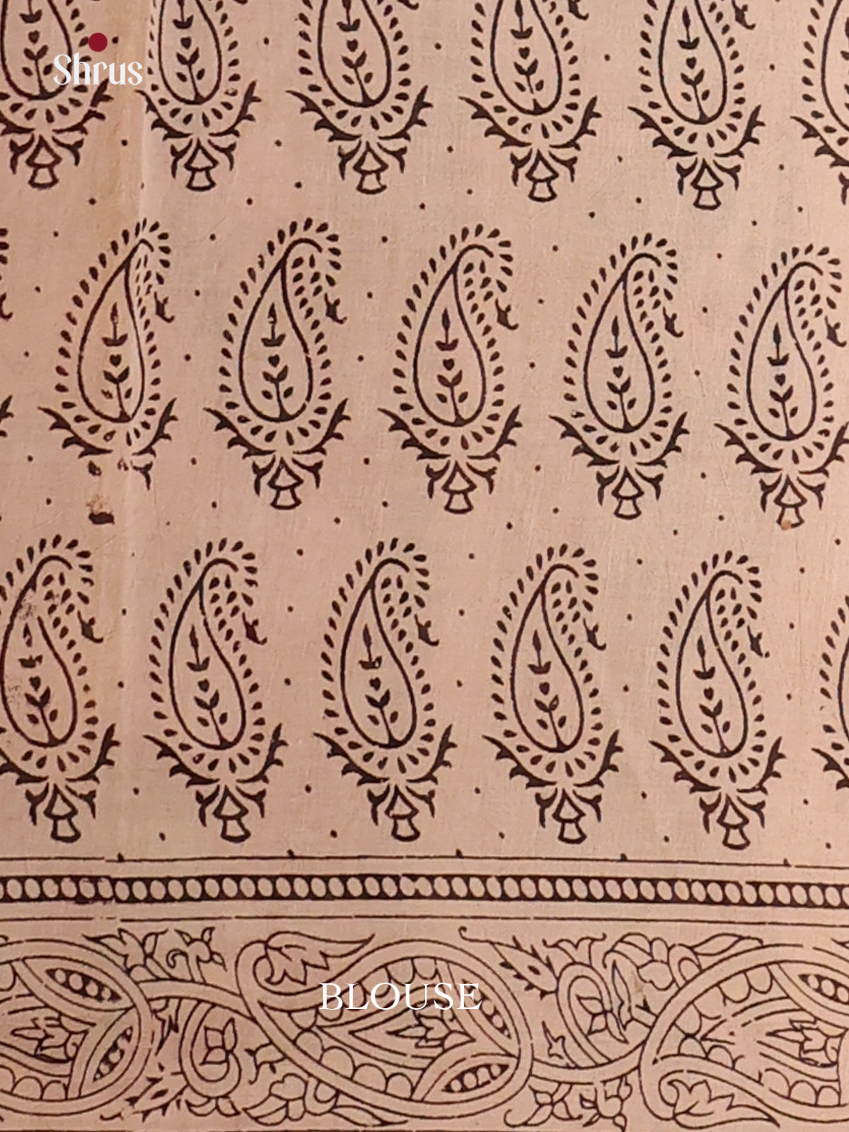 Cream & Red - kalamkari-cotton Saree - Shop on Shrus.com