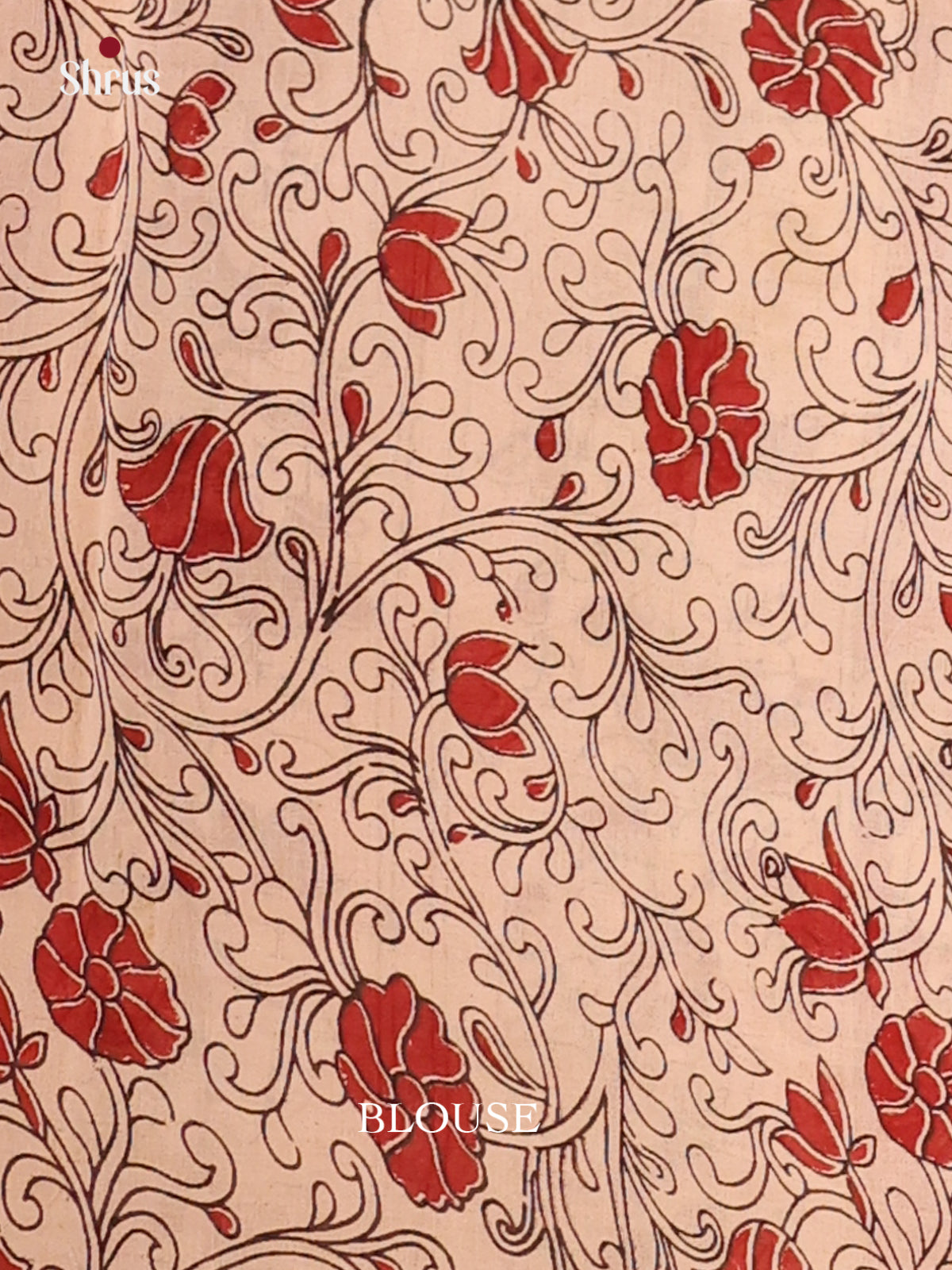 Yellow & Red - kalamkari-cotton Saree - Shop on Shrus.com