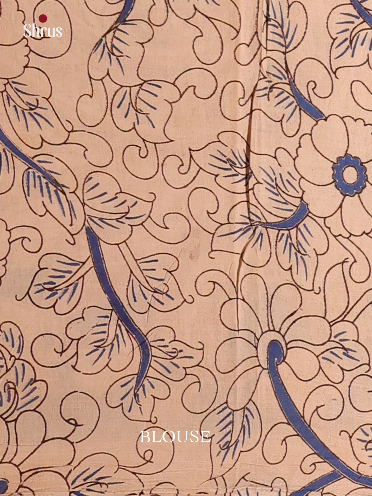 Yellow & Blue- kalamkari-cotton Saree - Shop on Shrus.com