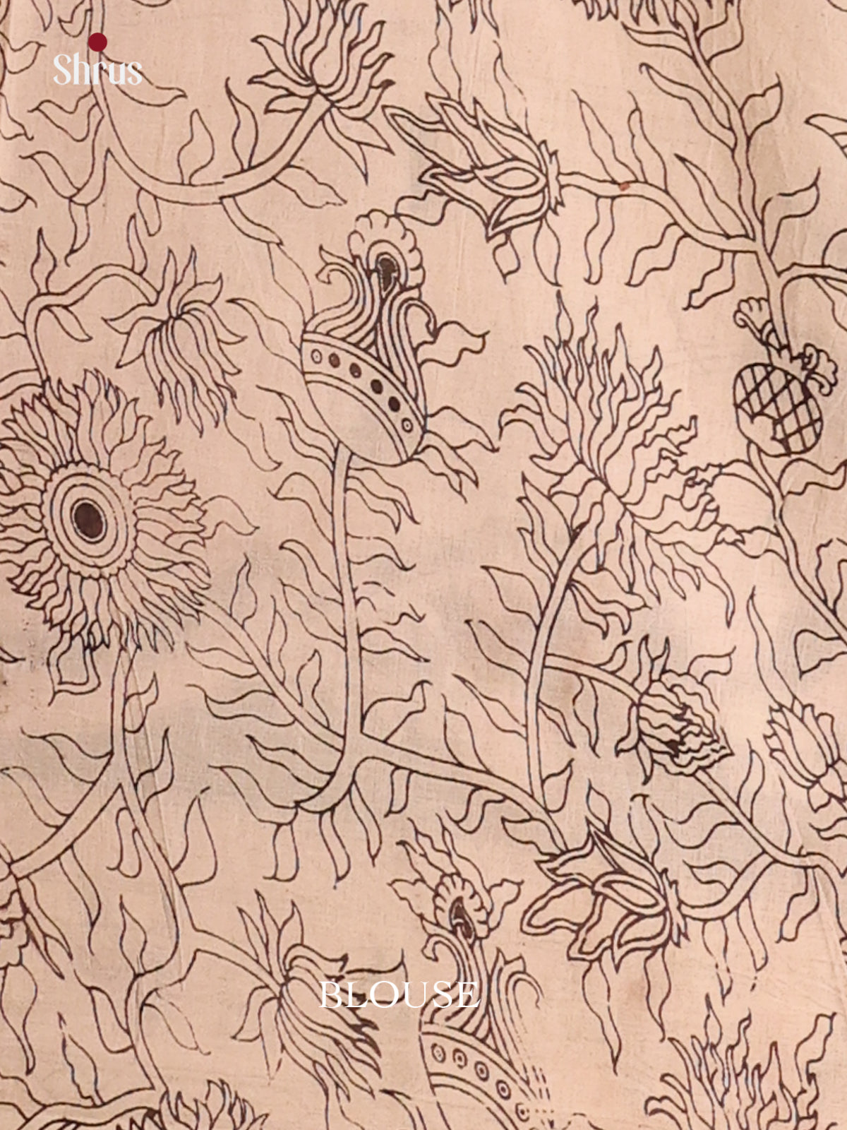 Black & Cream - kalamkari-cotton Saree - Shop on Shrus.com