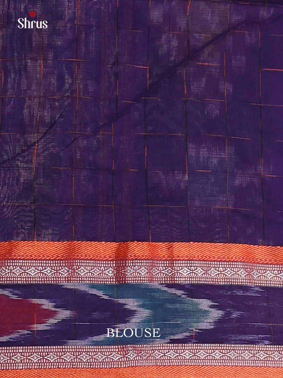 Blue & Orange - Bengal cotton Saree - Shop on Shrus.com