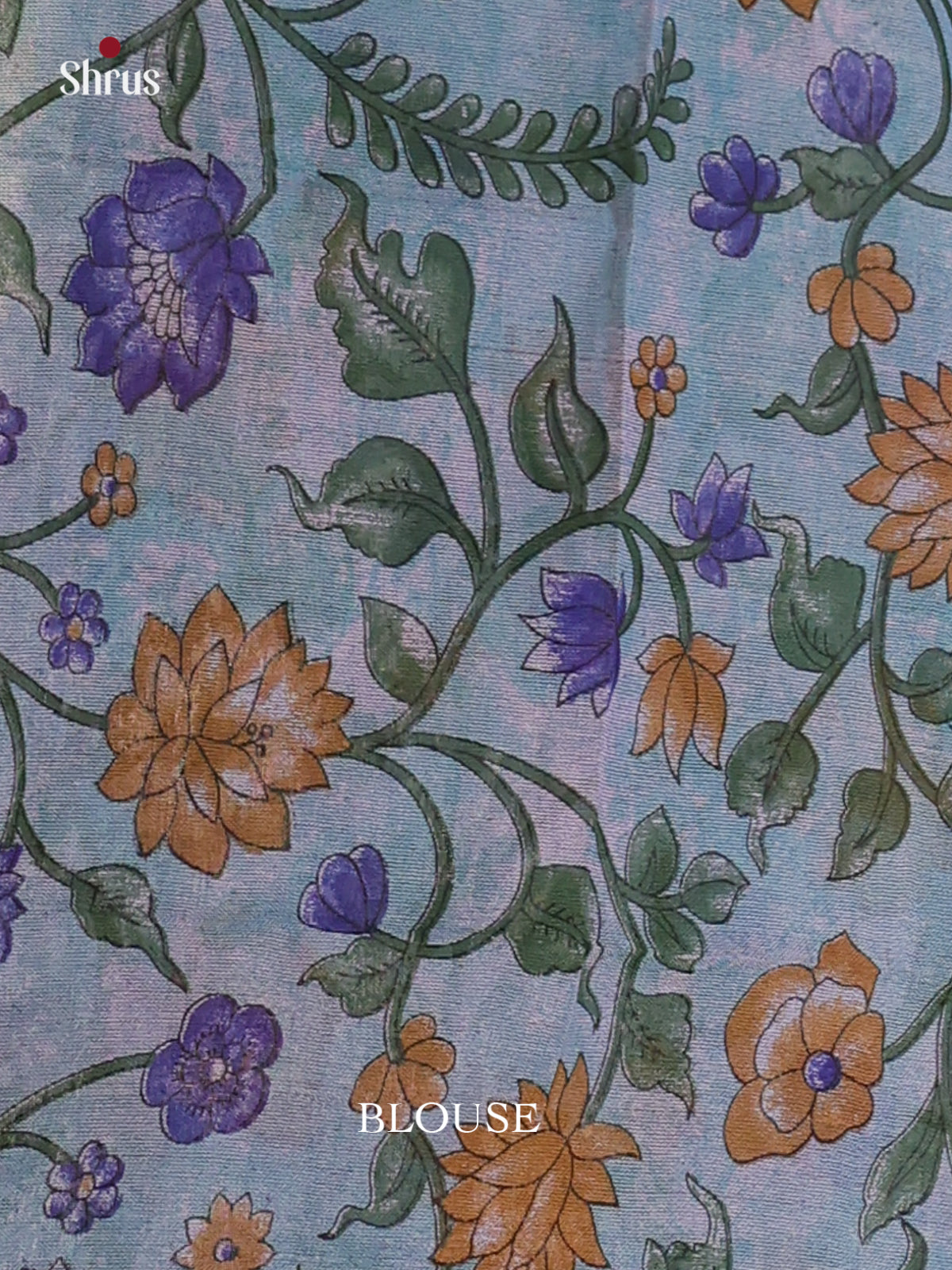 Lite green & Blue - Bengal cotton Saree - Shop on Shrus.com