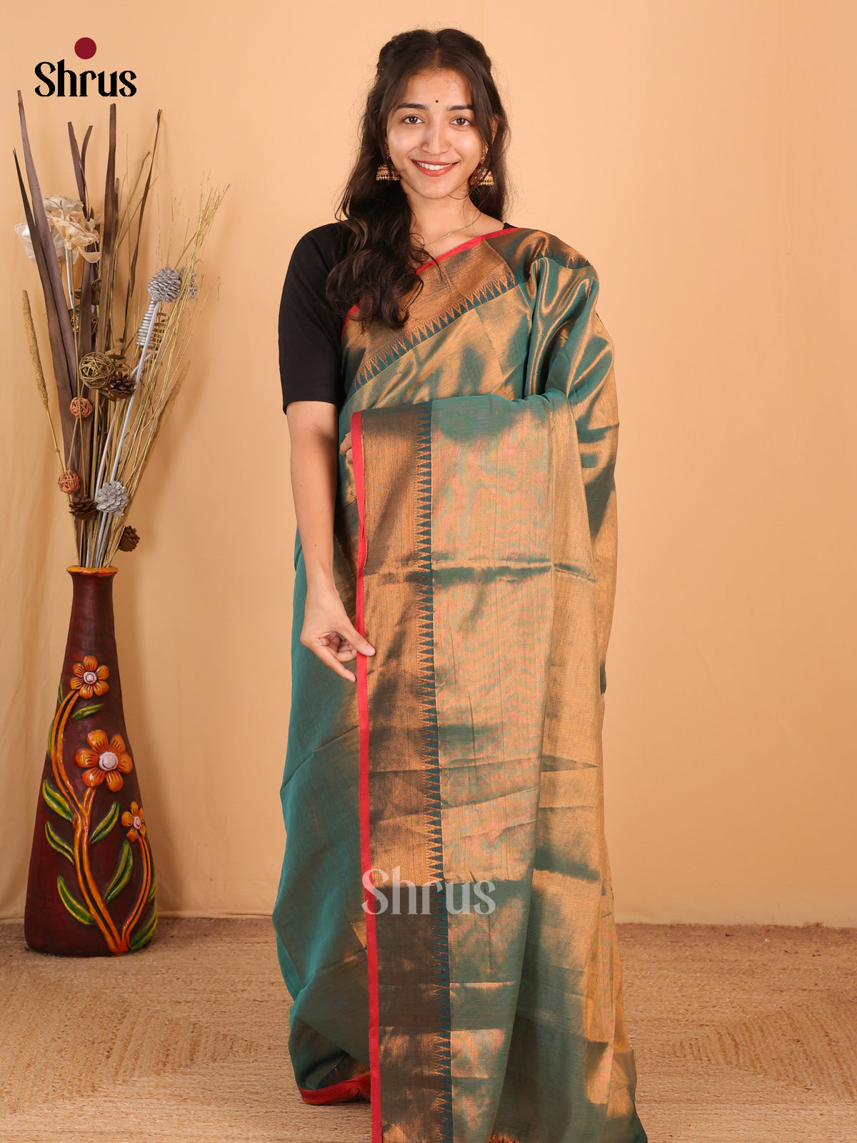 Blue - Bengal cotton Saree - Shop on Shrus.com