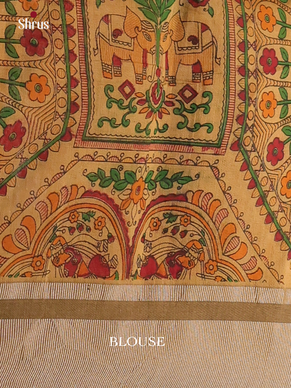 Grey & Beige - Bengal cotton Saree - Shop on Shrus.com