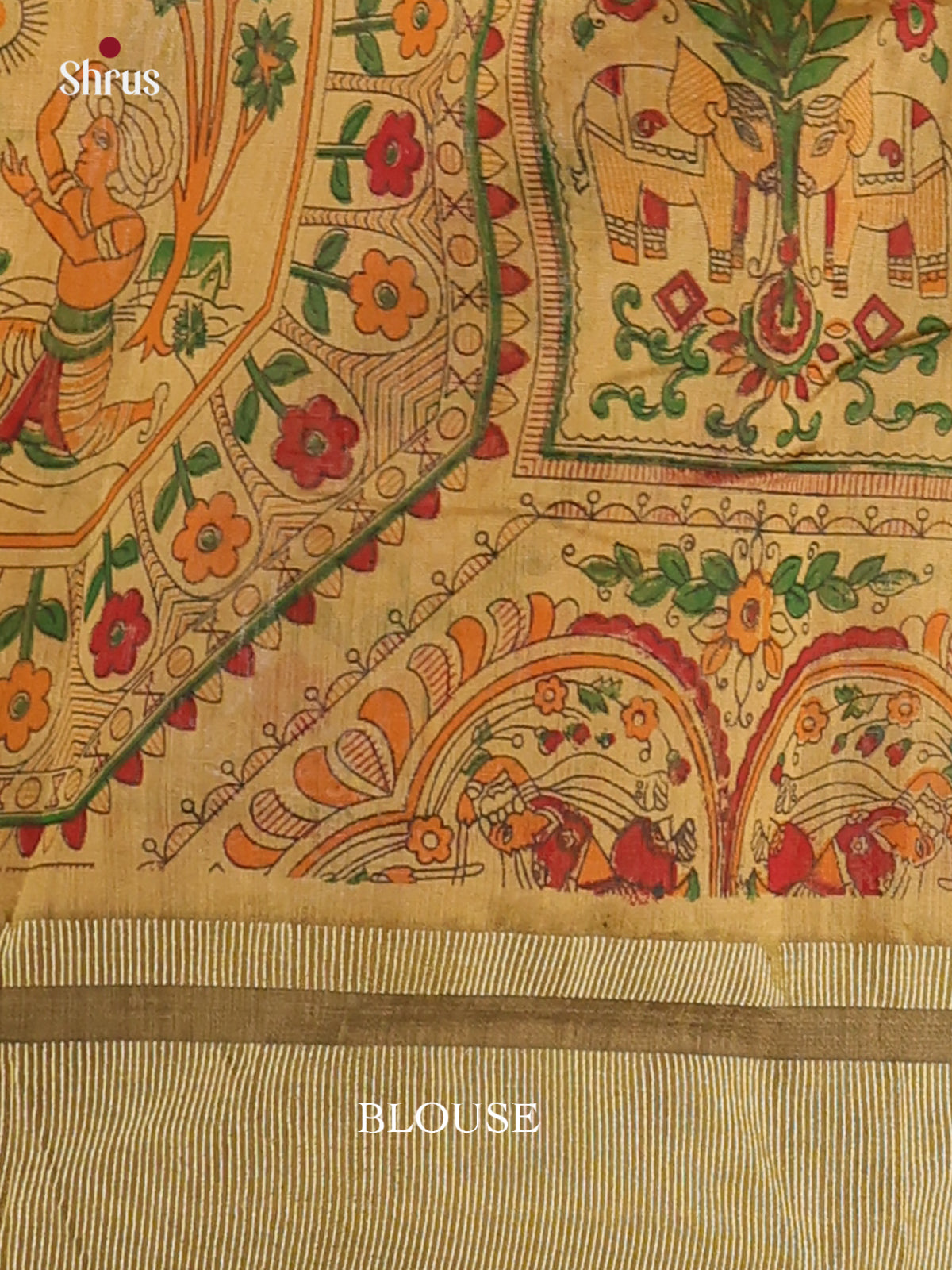 Green & Beige - Bengal cotton Saree - Shop on Shrus.com