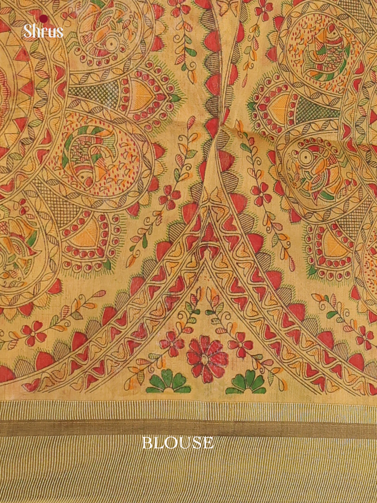 Blue & Beige - Bengal cotton Saree - Shop on Shrus.com