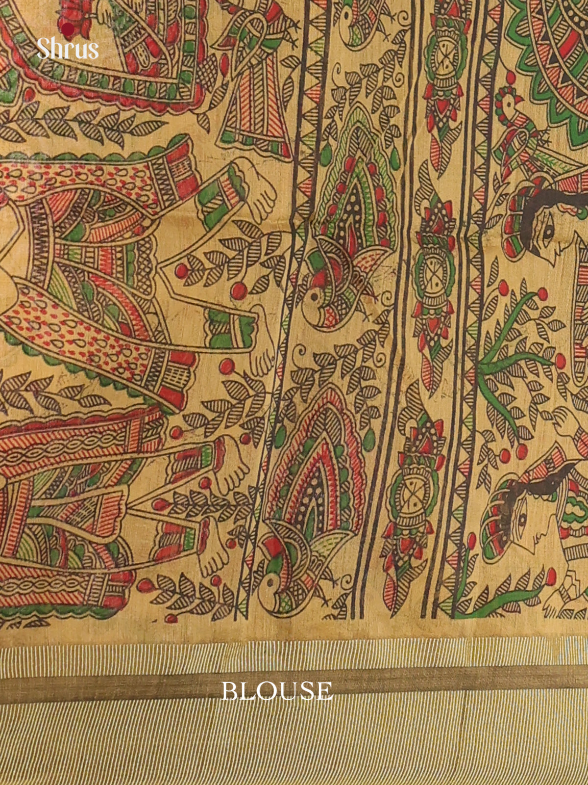 Peacock Blue & Beige - Bengal cotton Saree - Shop on Shrus.com