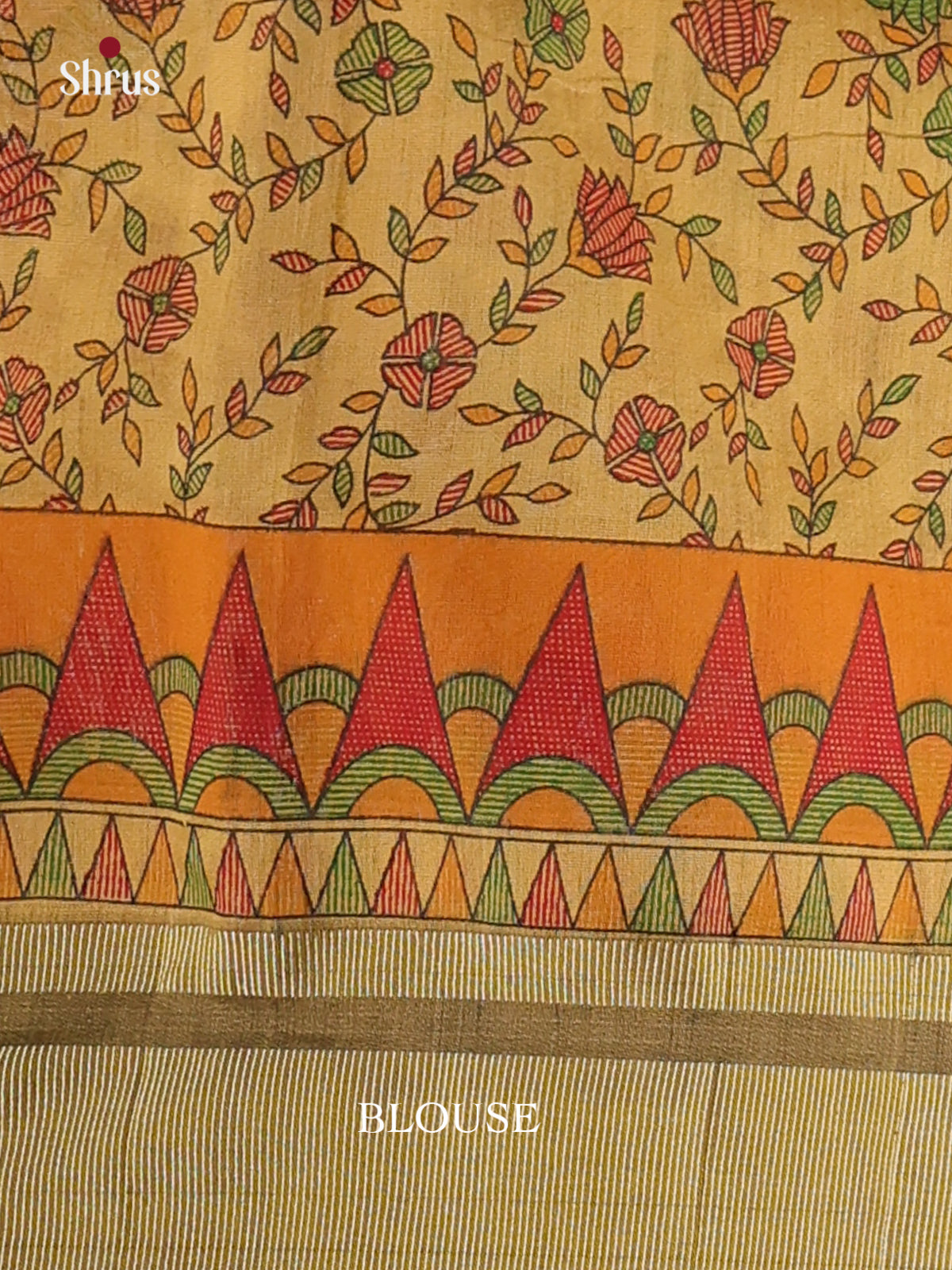 Green & Beige - Bengal cotton Saree - Shop on Shrus.com