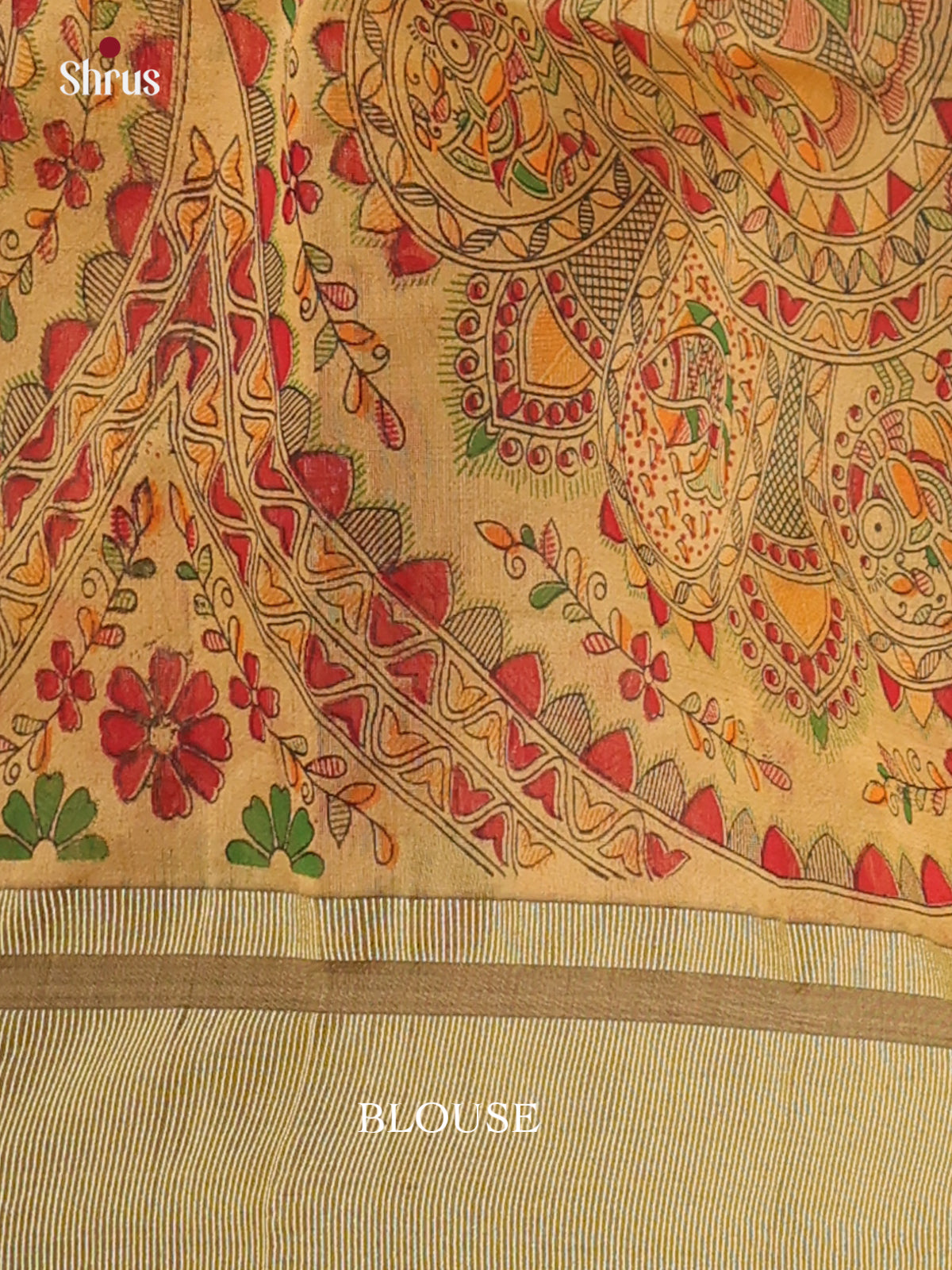 Green & Beige - Bengal cotton Saree - Shop on Shrus.com