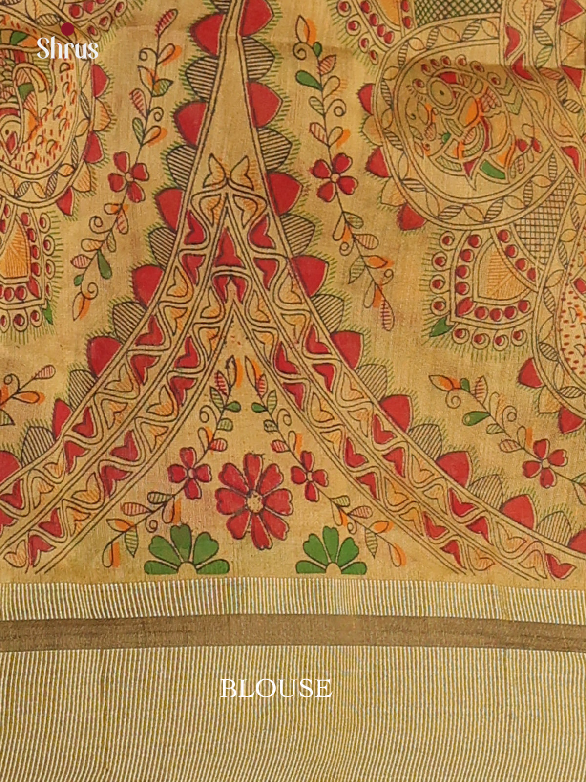 Green & Beige - Bengal cotton Saree - Shop on Shrus.com