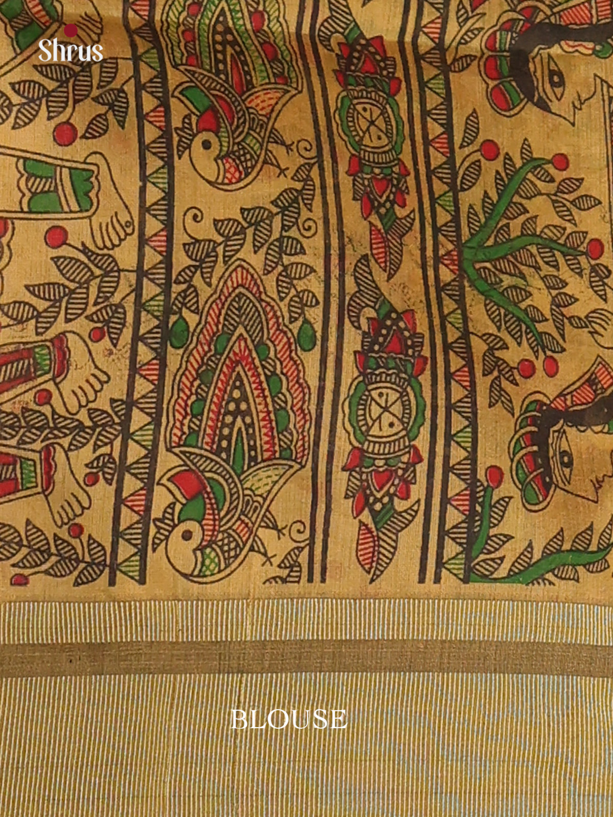 Red & Beige - Bengal cotton Saree - Shop on Shrus.com