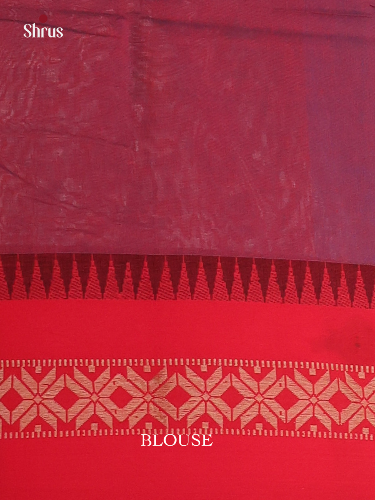 Blue & Red - Bengal cotton Saree - Shop on Shrus.com