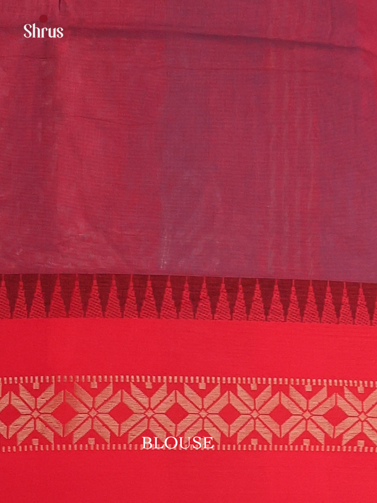 Blue & Red- Bengal cotton Saree - Shop on Shrus.com
