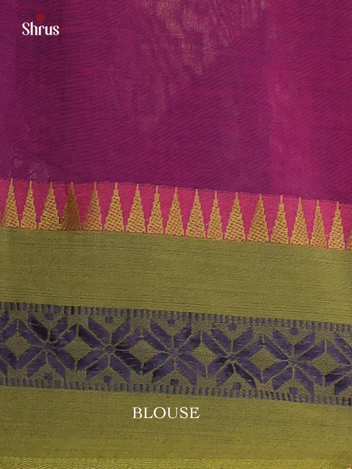 Pink & Green - Bengal cotton Saree - Shop on Shrus.com