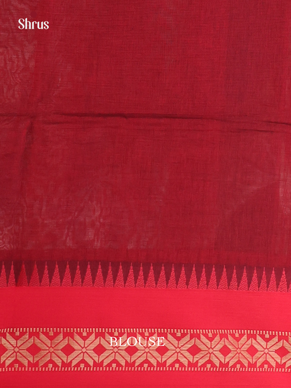 Black & Red- Bengal cotton Saree - Shop on Shrus.com