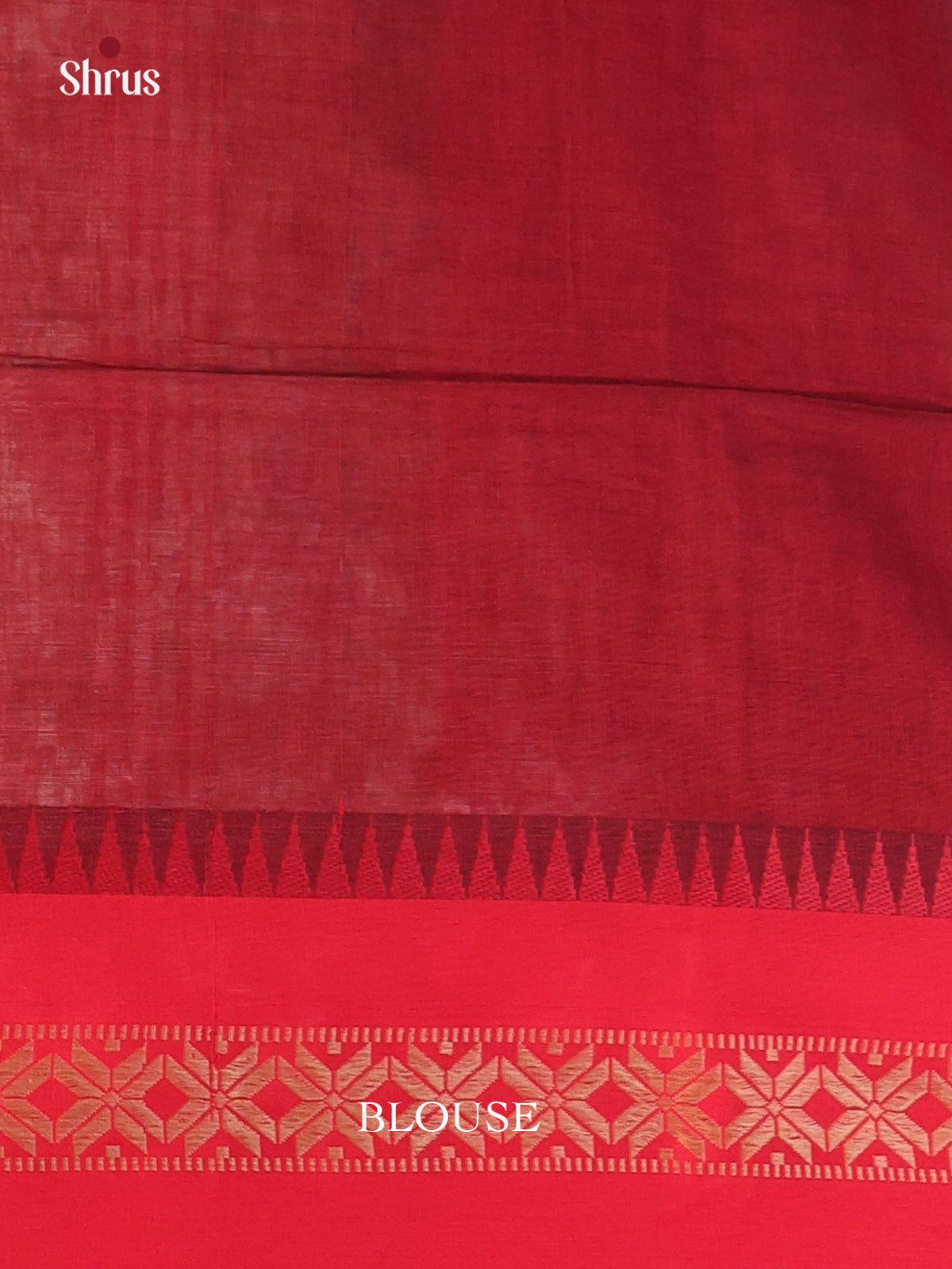 Dark Green & Red - Bengal cotton Saree - Shop on Shrus.com