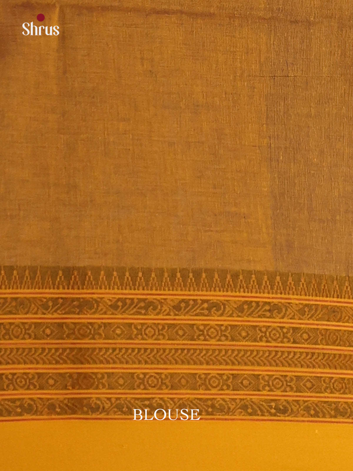 Blue & Mustard - Bengal cotton Saree - Shop on Shrus.com