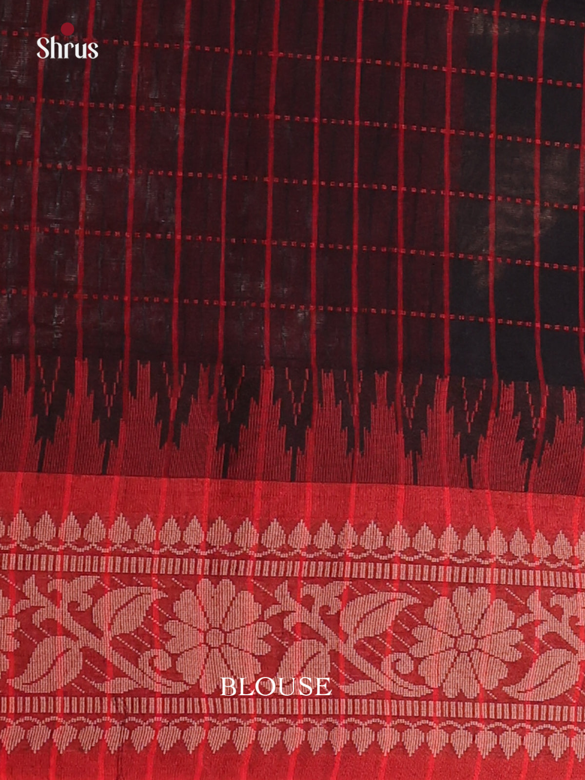 Black & Red - Bengal cotton Saree - Shop on Shrus.com