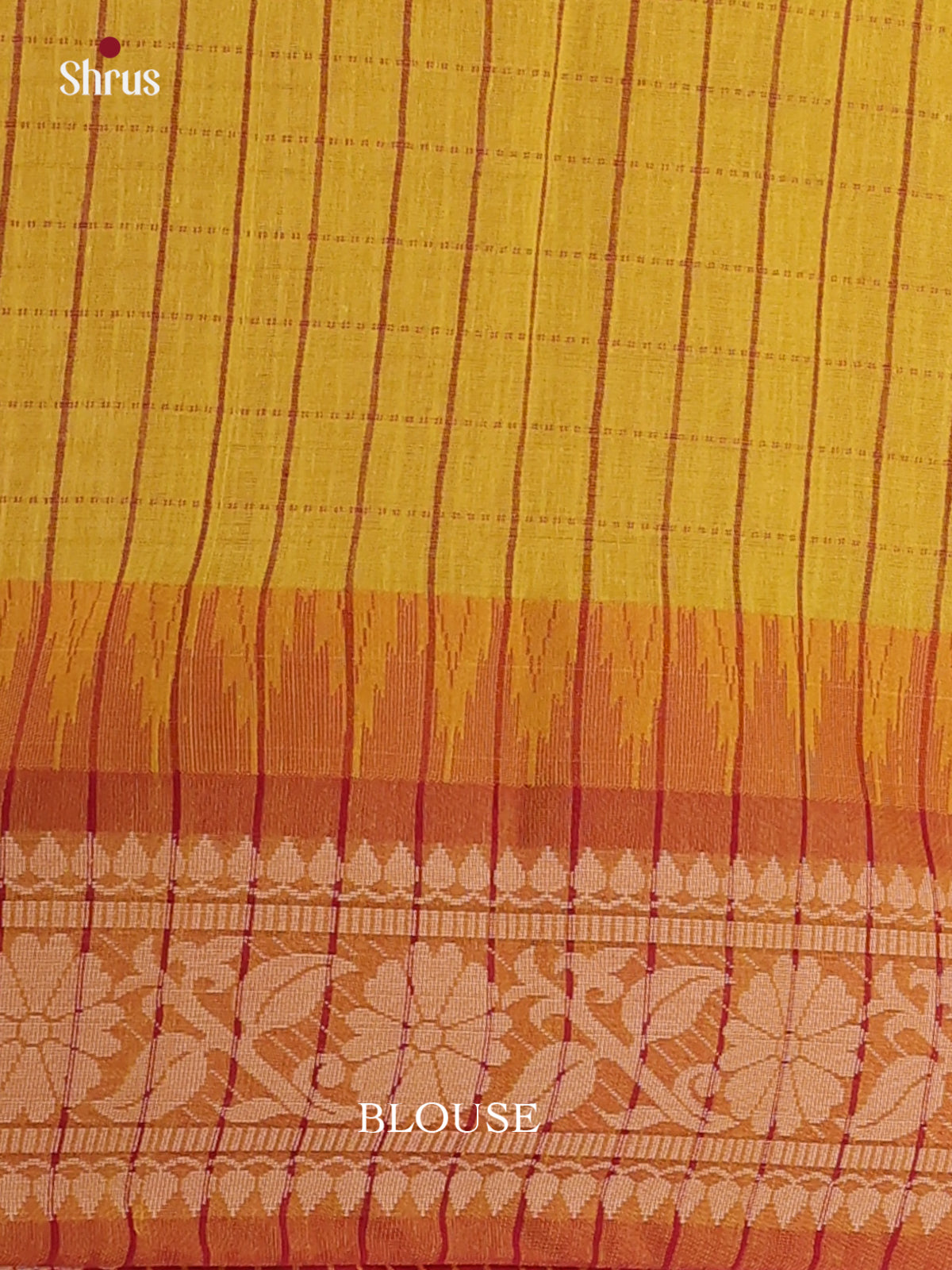 Mustardy Yellow & Orange - Bengal cotton Saree - Shop on Shrus.com