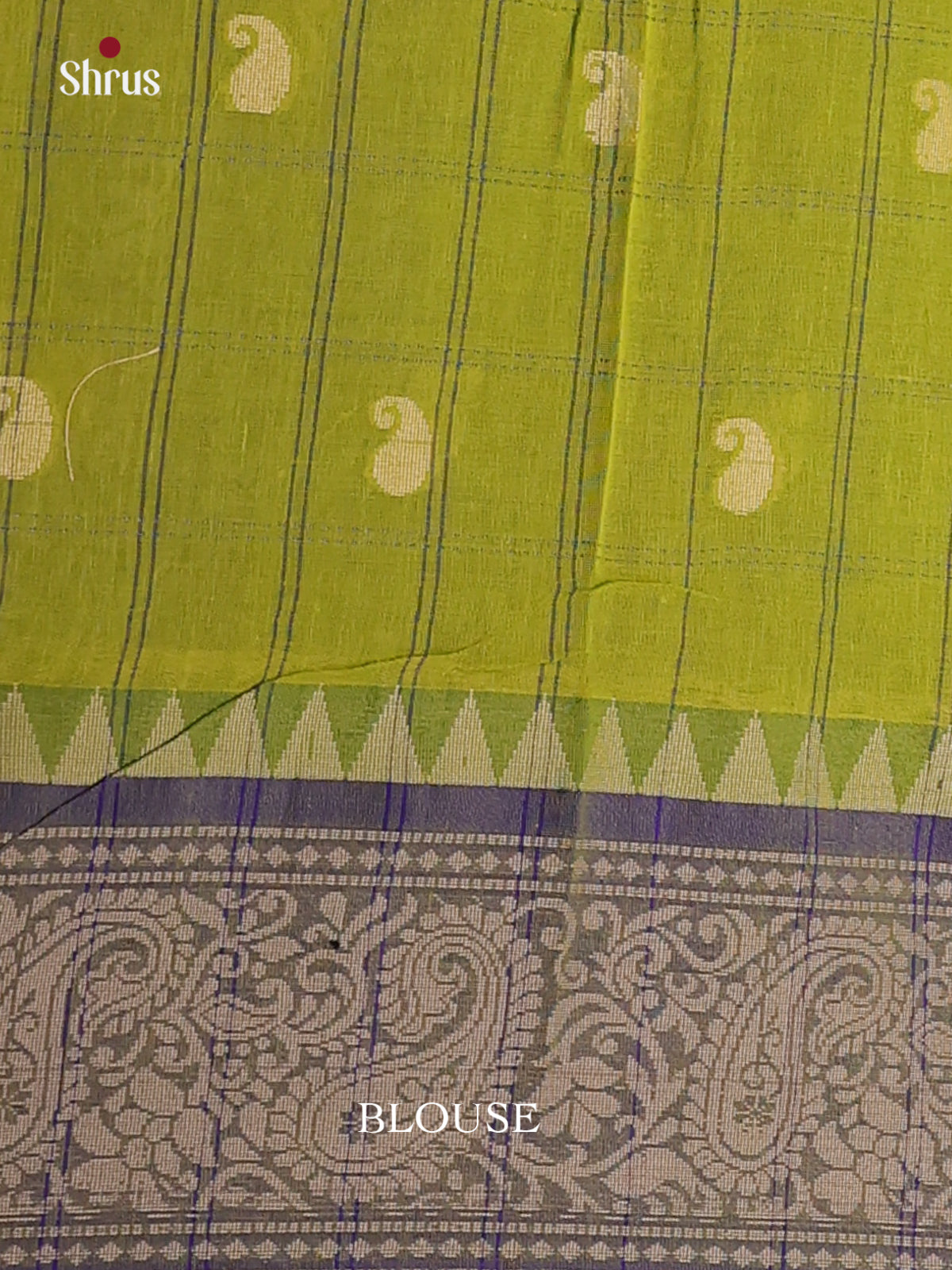 Lite Green & Blue - Bengal cotton Saree - Shop on Shrus.com