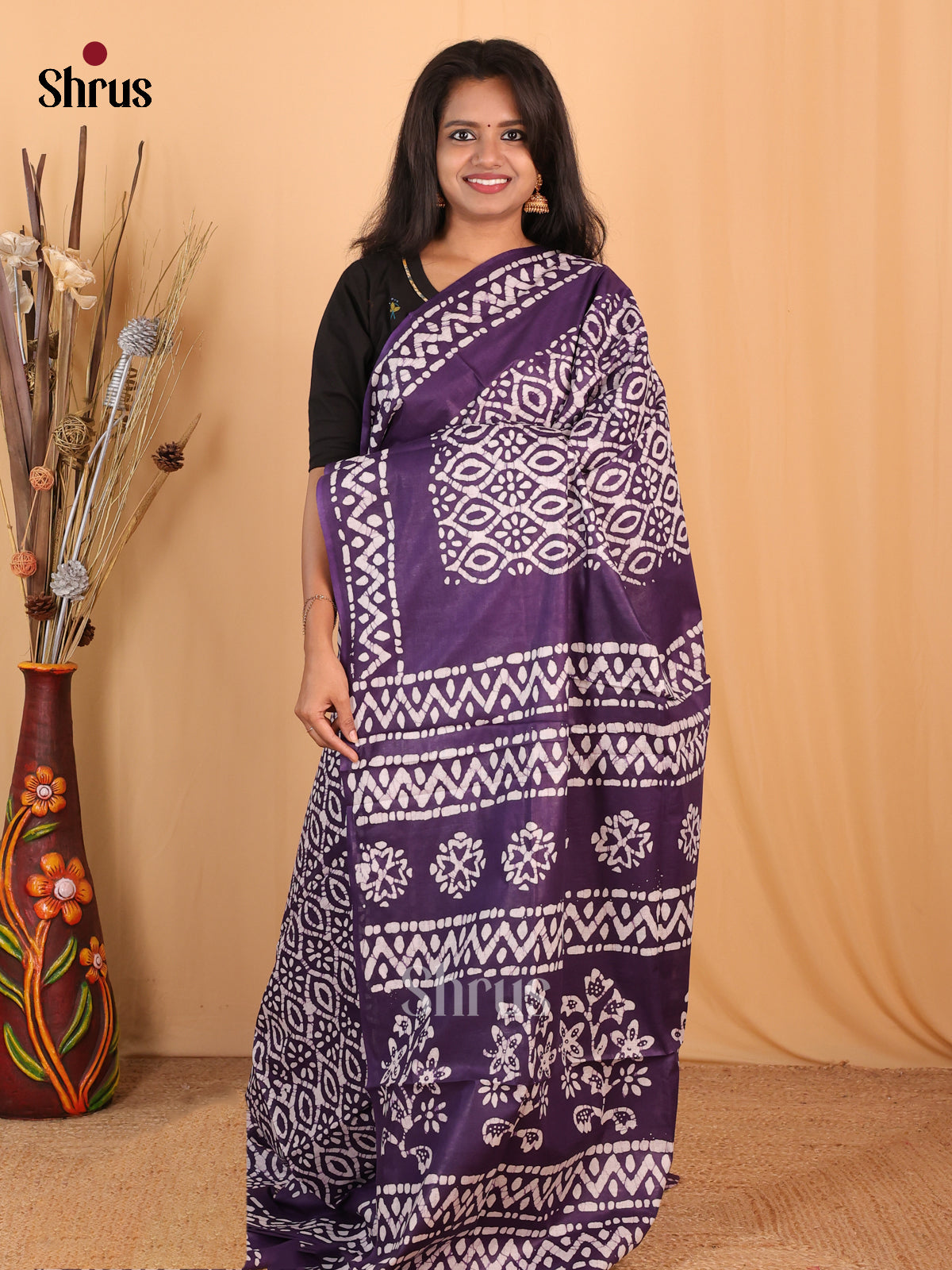 Violet - Bhatik Saree - Shop on Shrus.com