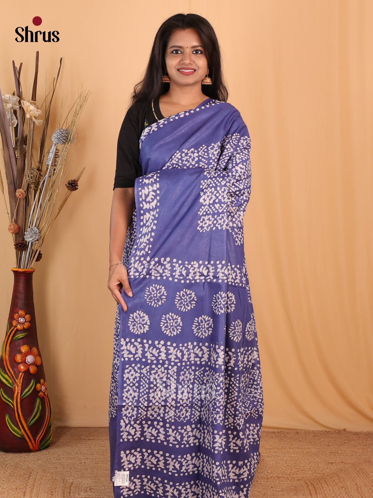 Blue - Bhatik Saree - Shop on Shrus.com