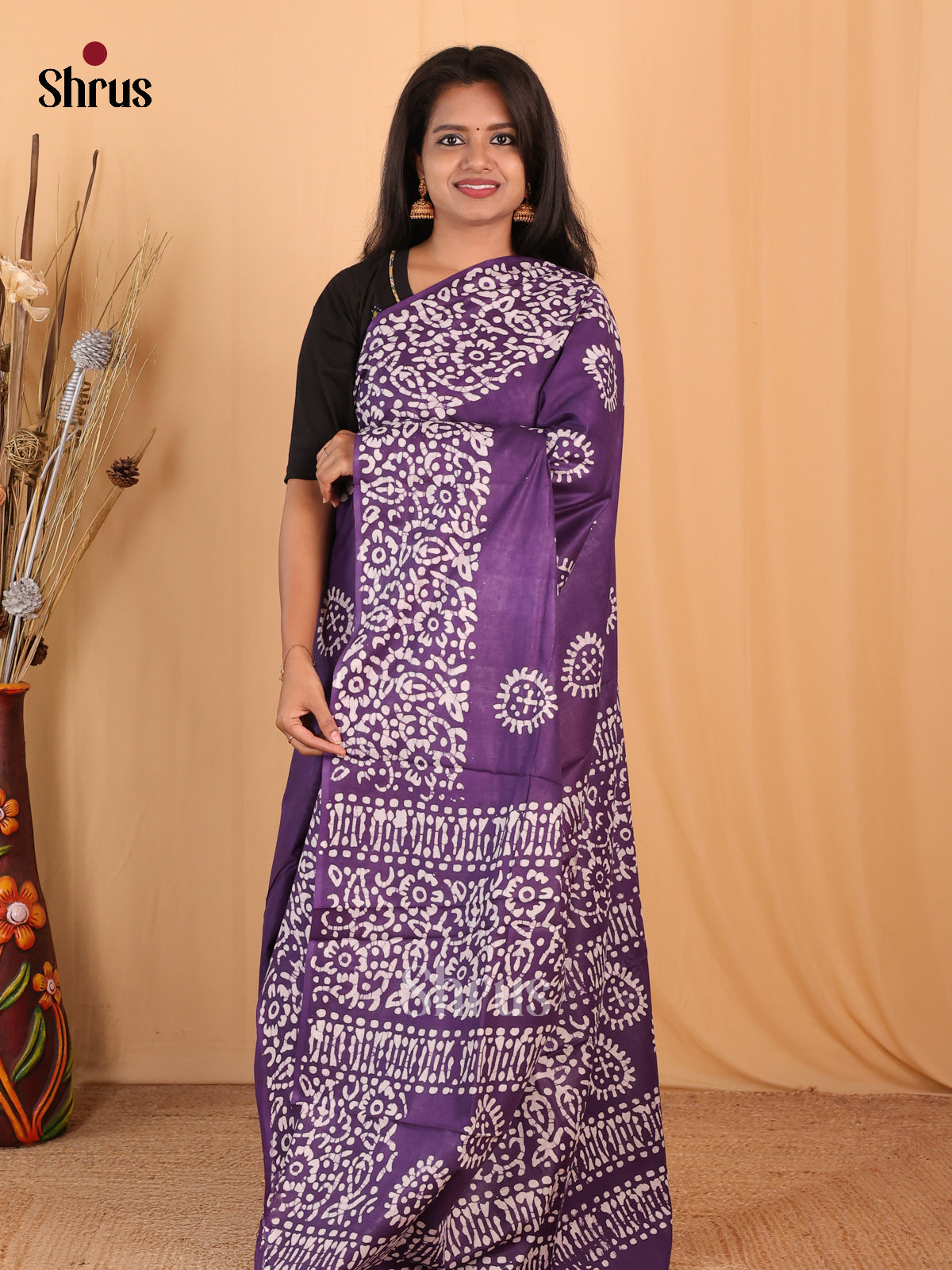 Violet - Bhatik Saree - Shop on Shrus.com