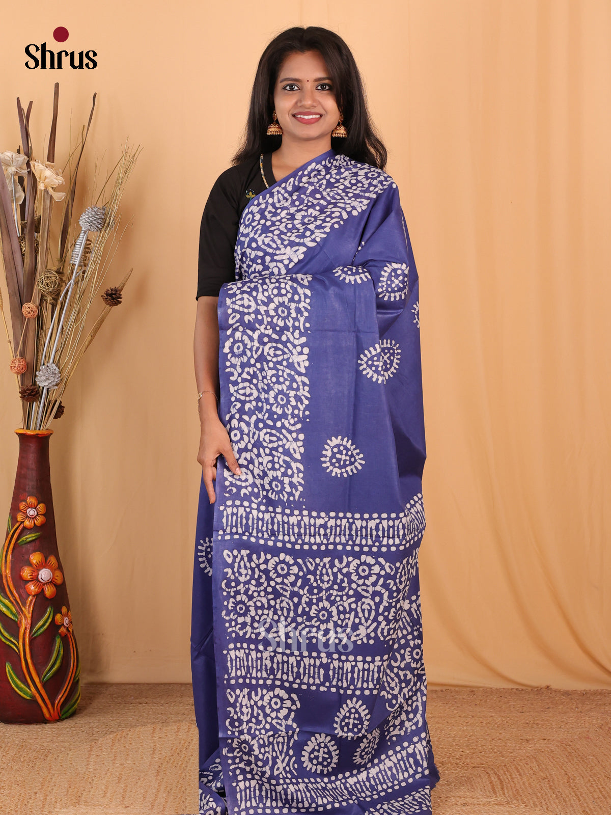 Blue - Bhatik Saree - Shop on Shrus.com