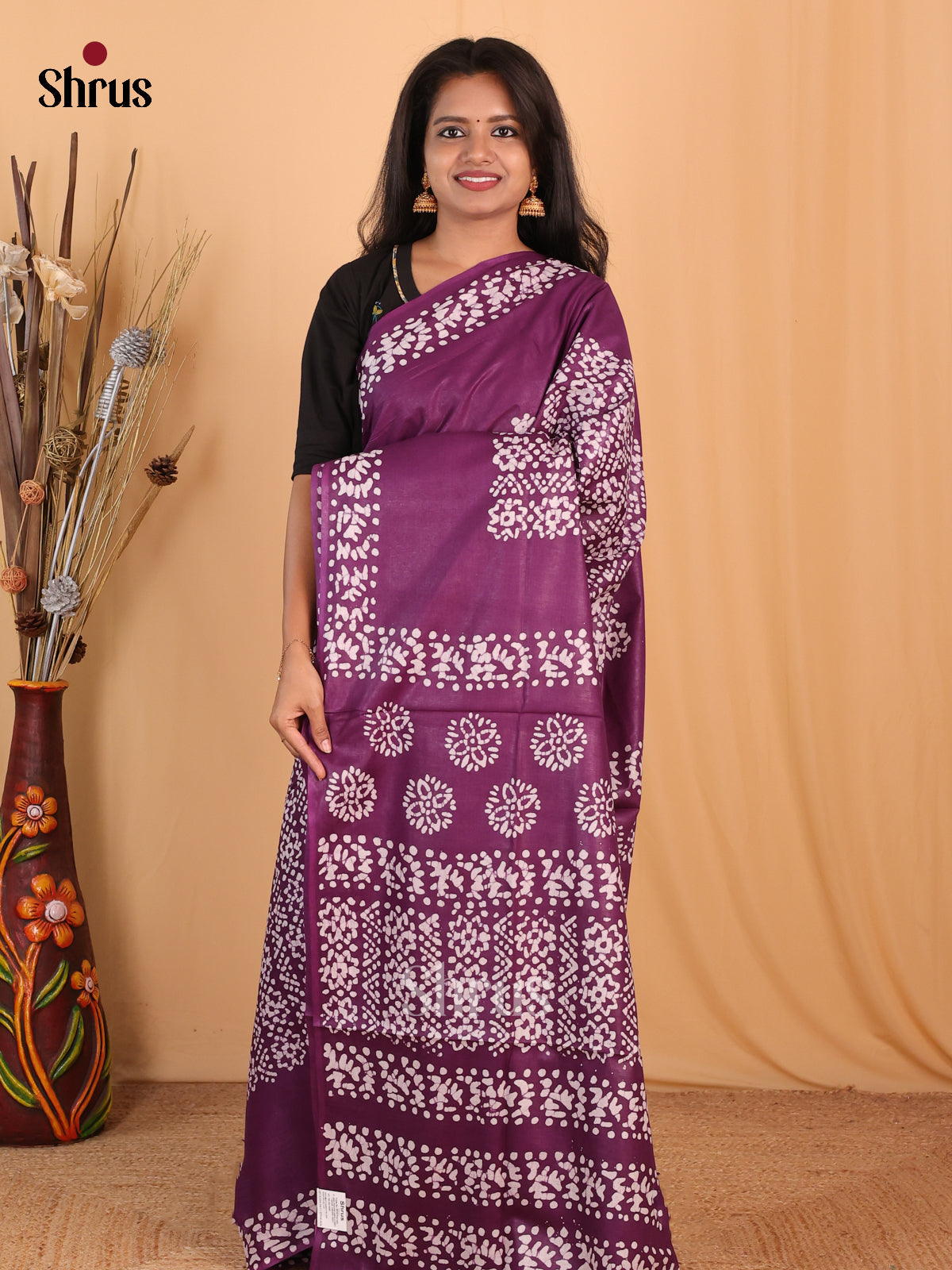 Violet - Bhatik Saree - Shop on Shrus.com