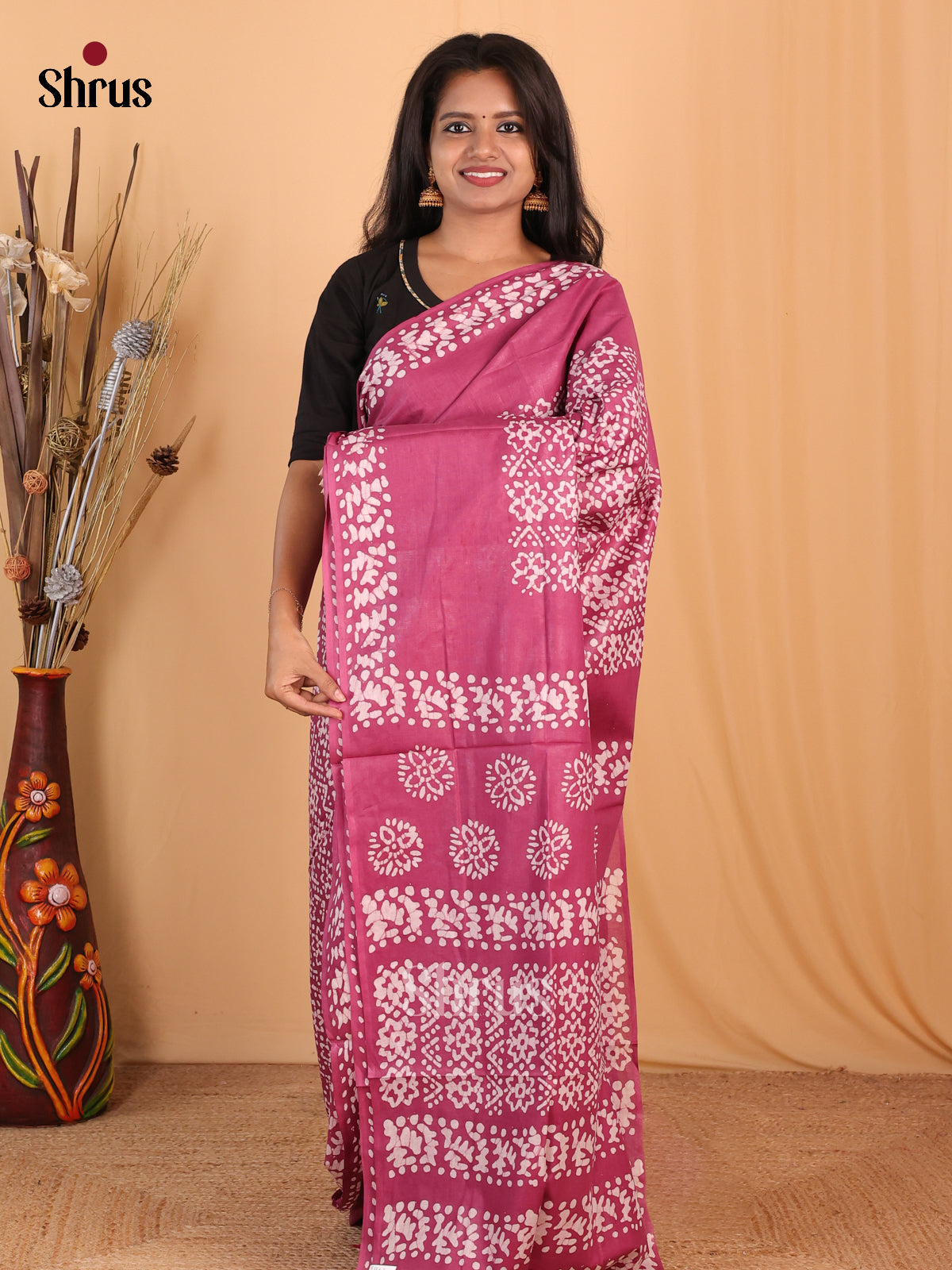 Purple - Bhatik Saree - Shop on Shrus.com