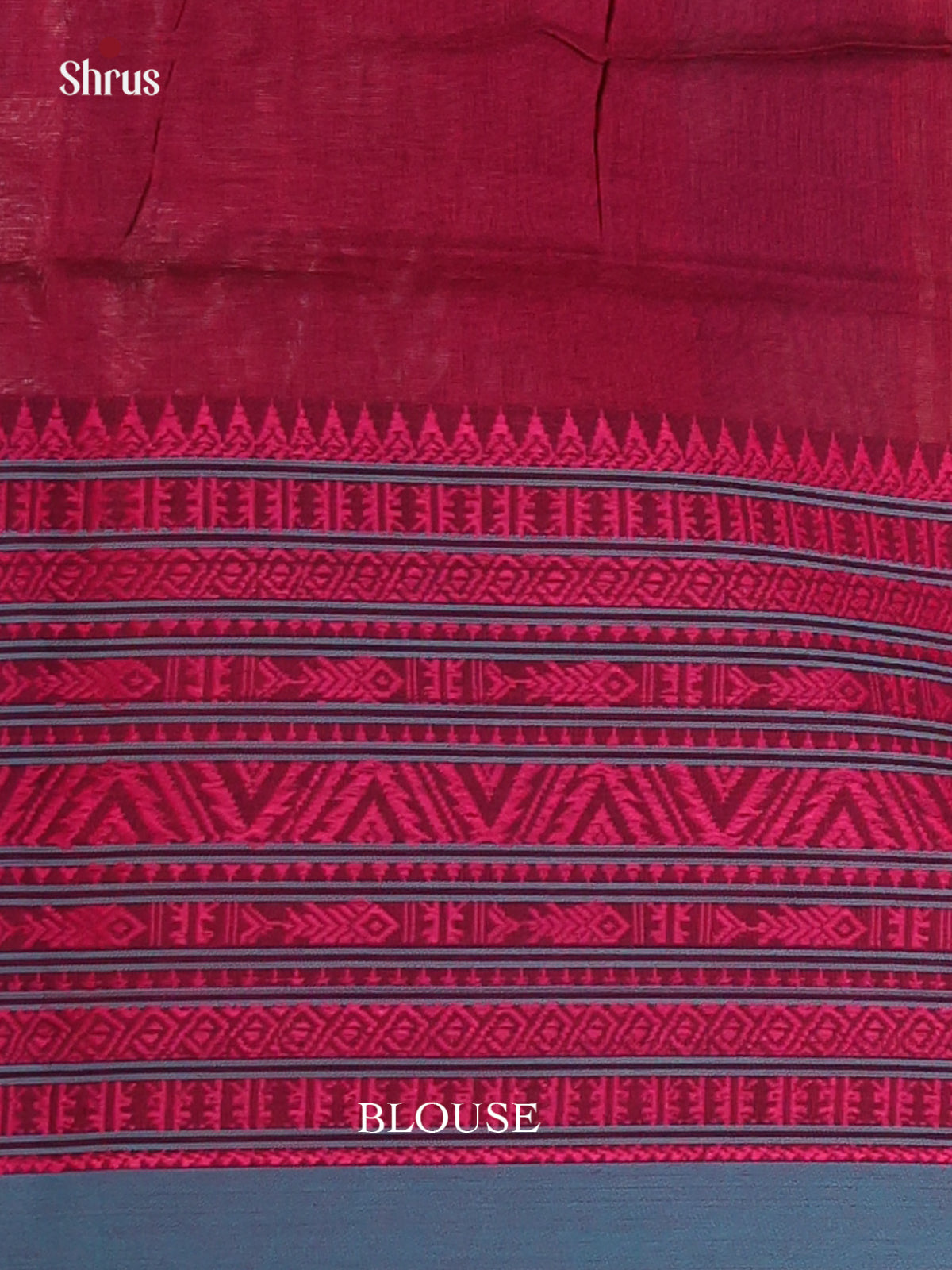 Blue & Maroon - Bengal cotton Saree - Shop on Shrus.com