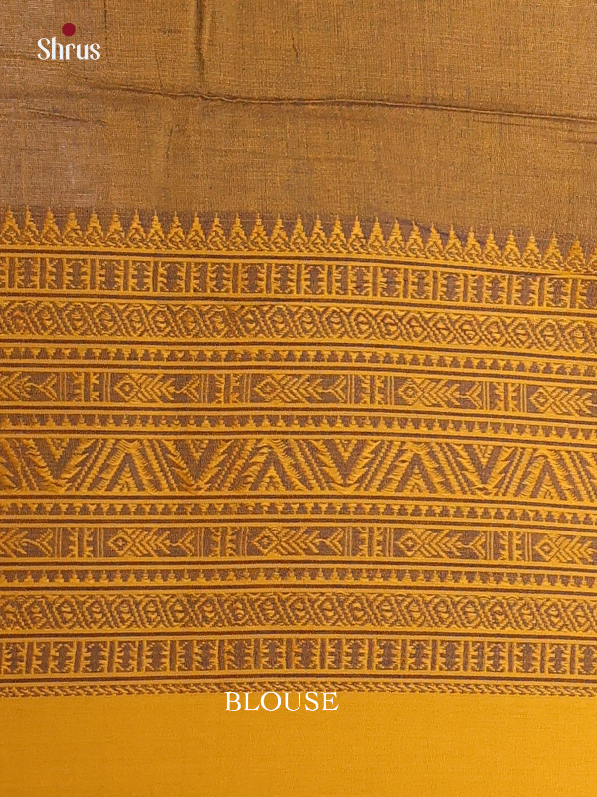 Blue & Mustard - Bengal cotton Saree - Shop on Shrus.com