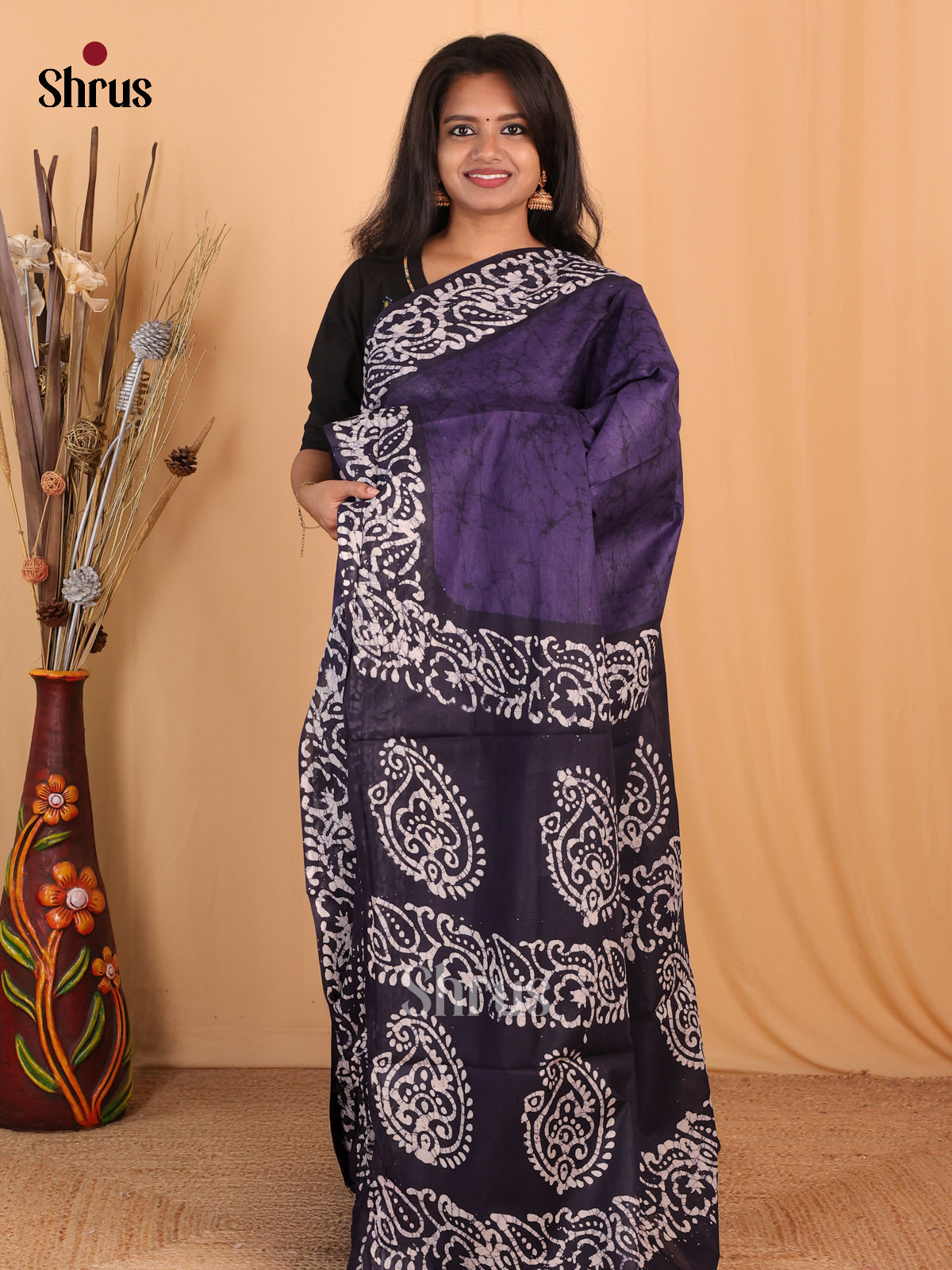 Violet - Bhatik Saree - Shop on Shrus.com