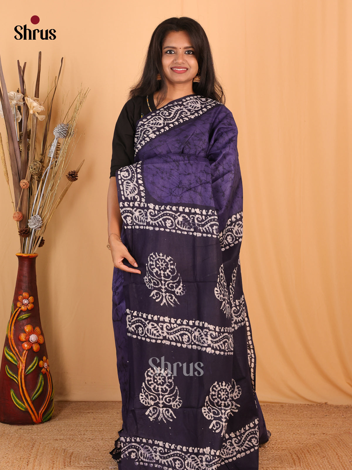 Violet - Bhatik Saree - Shop on Shrus.com