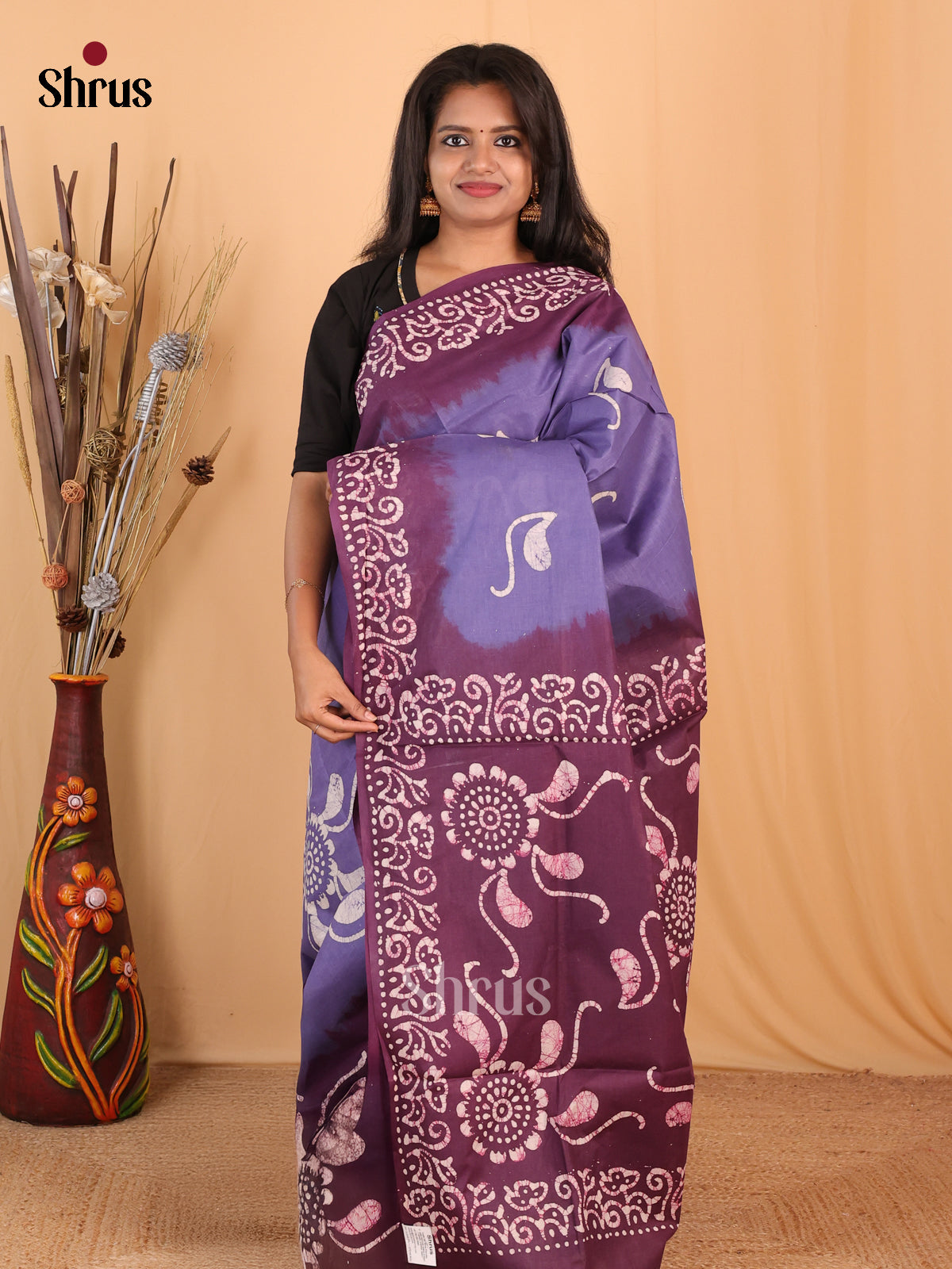 Lavender & Violet - Bhatik Saree - Shop on Shrus.com