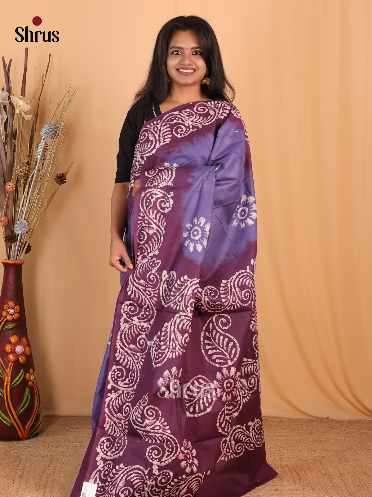 Lavender & Purple - Bhatik Saree - Shop on Shrus.com