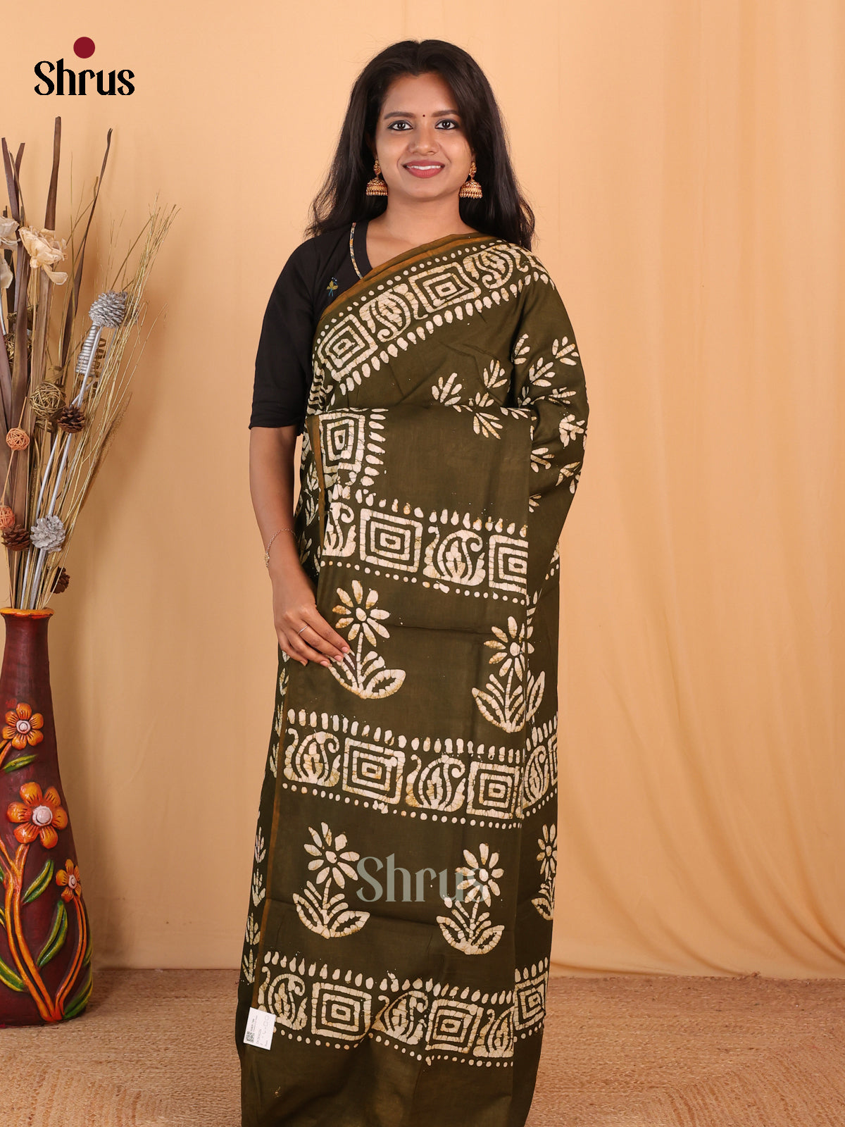 Chutney Green - Bhatik Saree - Shop on Shrus.com