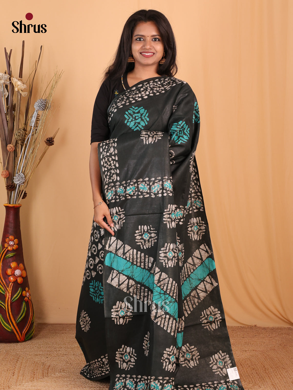 Dark Green - Bhatik Saree - Shop on Shrus.com