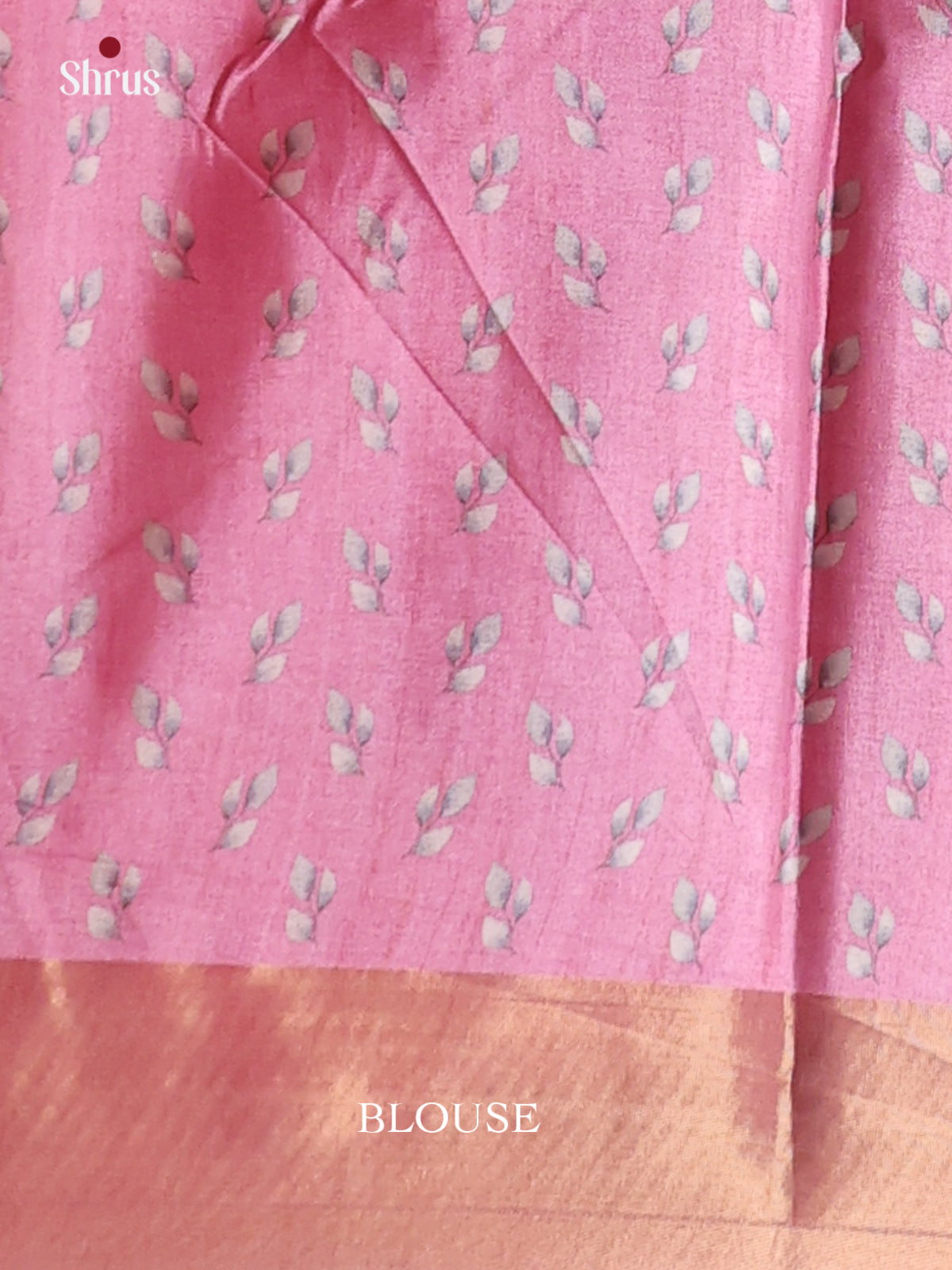Pink - Printed Tussar Saree - Shop on Shrus.com