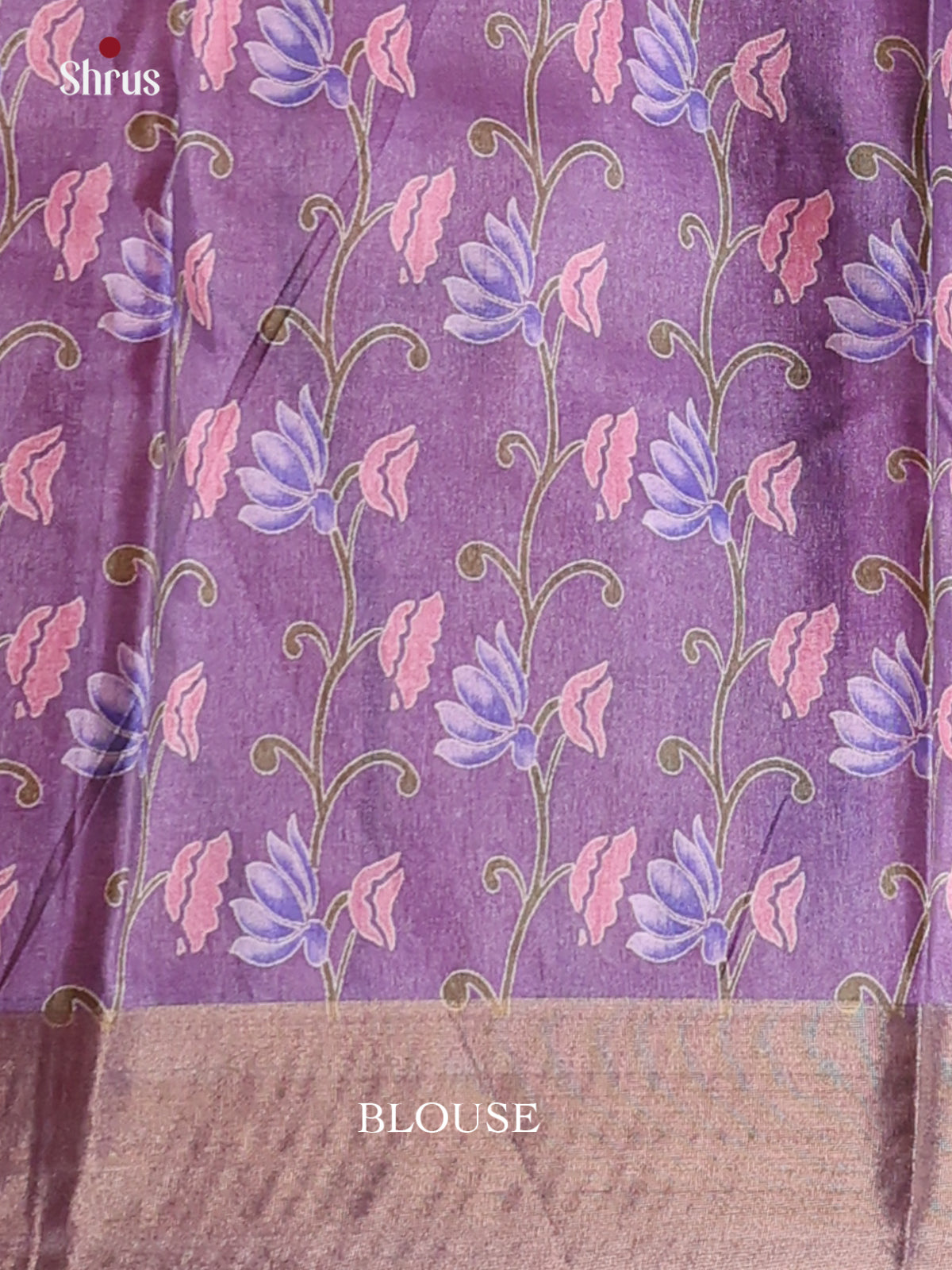 Pink & Purple - Printed Tussar Saree - Shop on Shrus.com