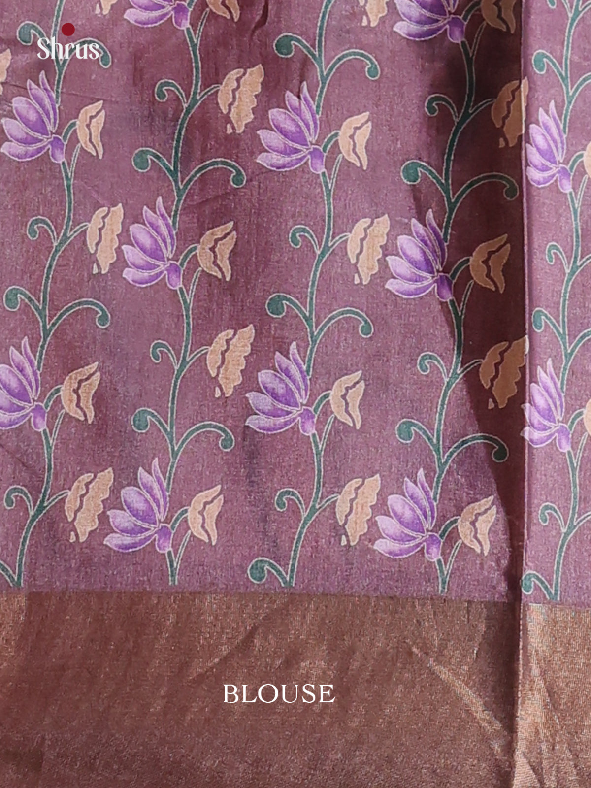 Brown & Cream - Printed Tussar Saree - Shop on Shrus.com