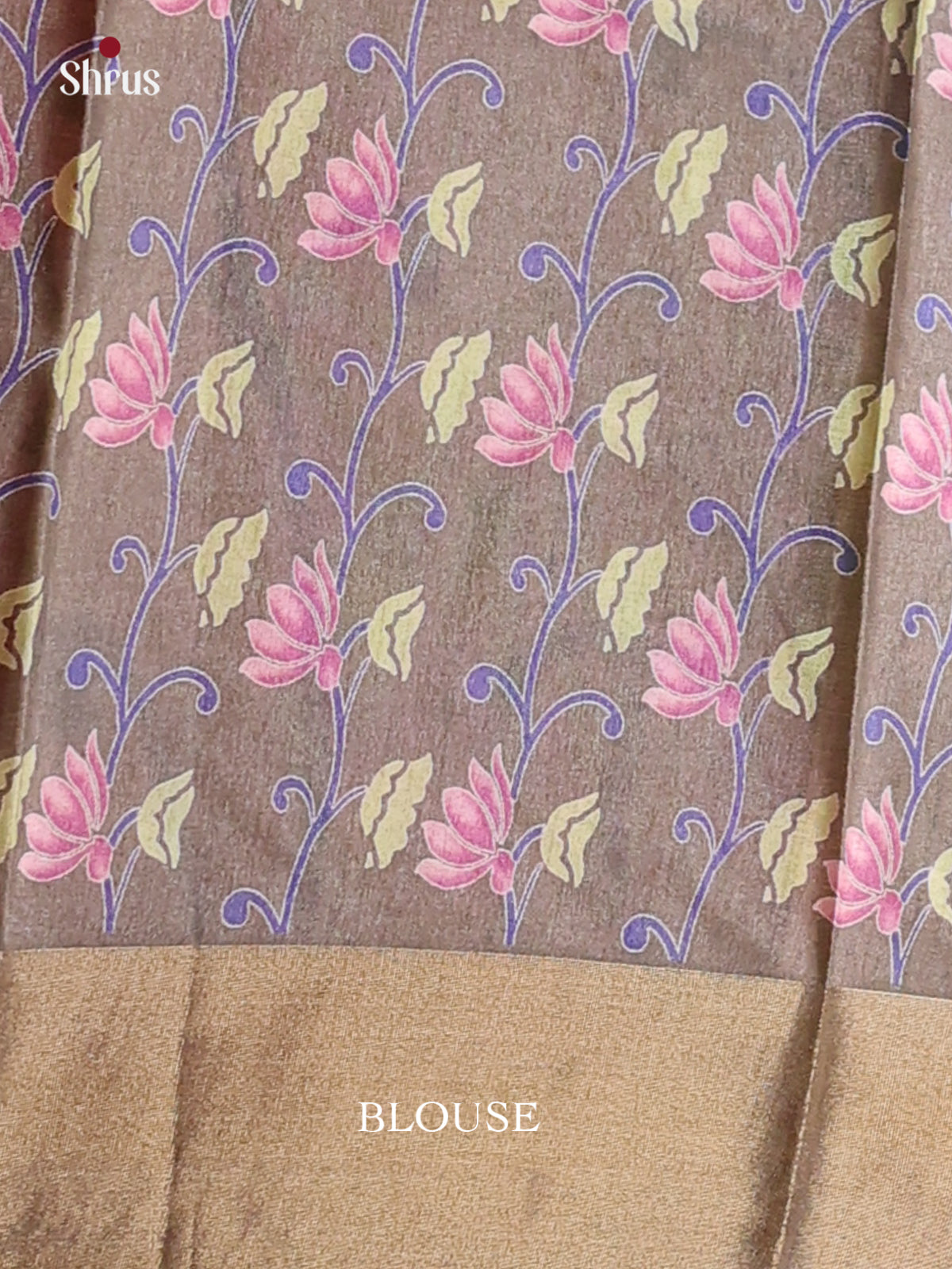 Green & Grey - Printed Tussar Saree - Shop on Shrus.com