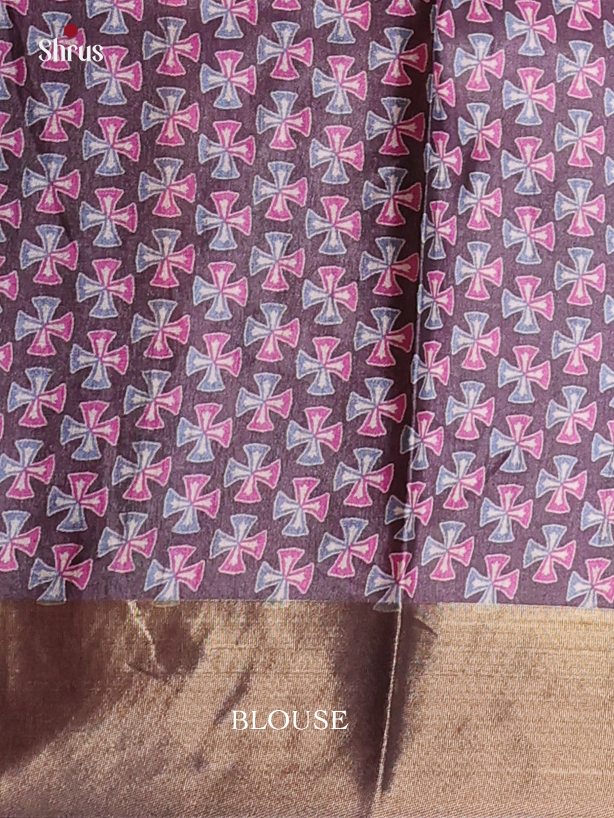 Mustard & Purple - Printed Tussar Saree - Shop on Shrus.com