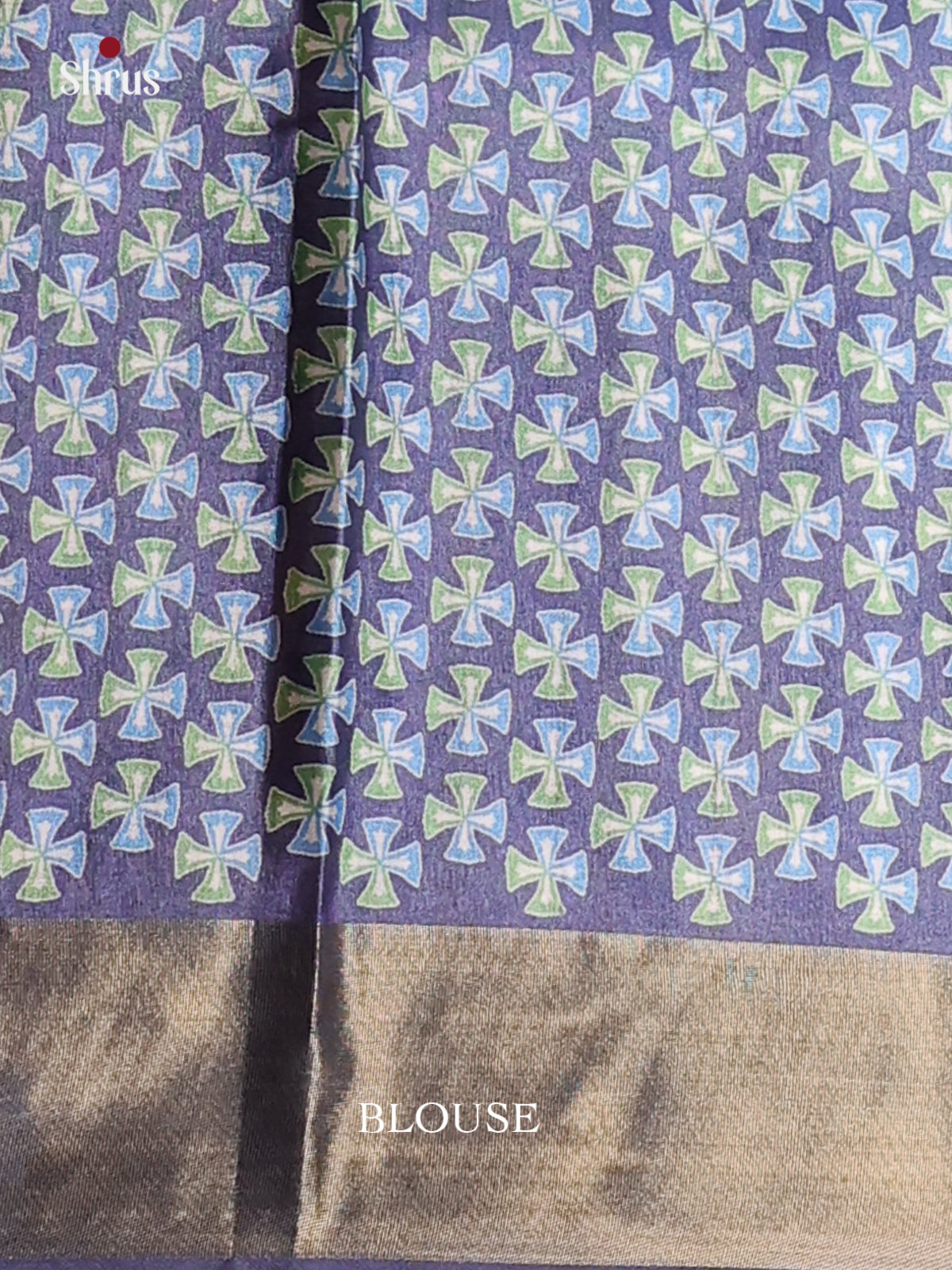 Red & Blue - Printed Tussar Saree - Shop on Shrus.com