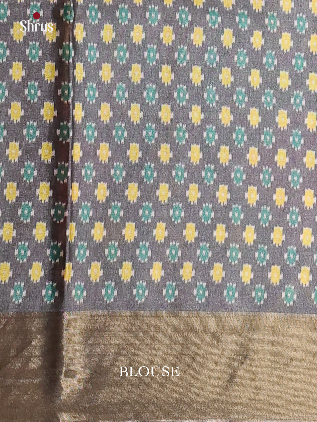 Grey & Green - Printed Tussar Saree - Shop on Shrus.com